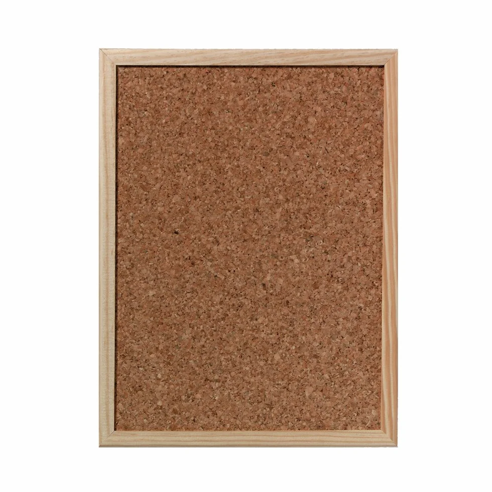 Herlitz® Tablica korkowa | Drewniana rama | 5 pinezek w komplecie | Ekologiczna | Idealna do szkoły domu biura | Dla dzieci nauczycieli rodziców | 30x40 cm