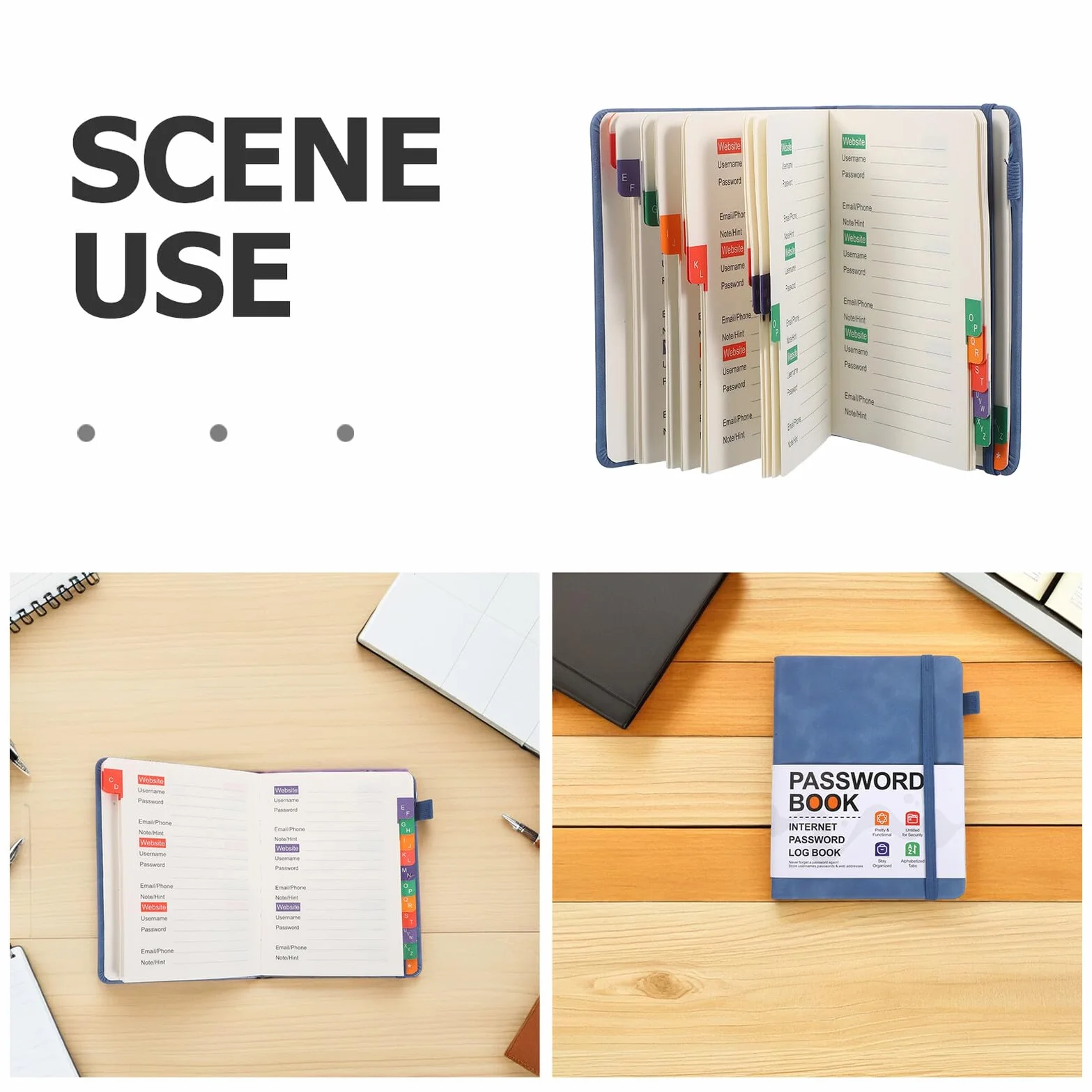 BETOOKY Password Book with Alphabetical Tabs Password Keeper Organizer for Computer Internet Website Logins