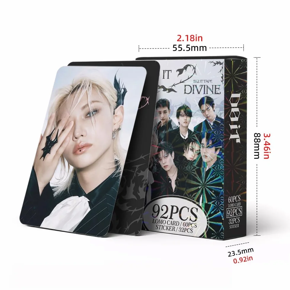 Stray Kids Photocards 60 sztuk Karty Fotograficzne SKZ Lomo + 32 Naklejki