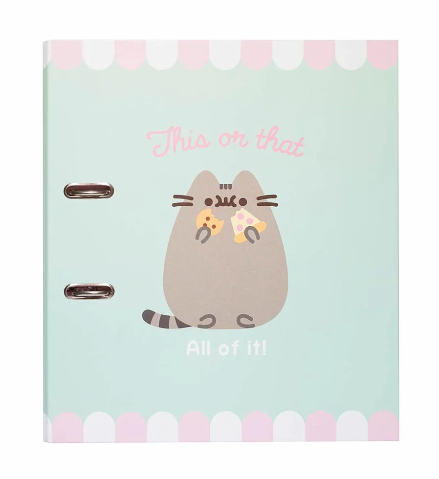Grupo Erik Pusheen Teczka na dokumenty A4, duże dokumenty do przechowywania dokumentów, 28 x 32 cm, segregator pierścieniowy A4, segregator na 2 pierścienie, teczka Pusheen, artykuły pa