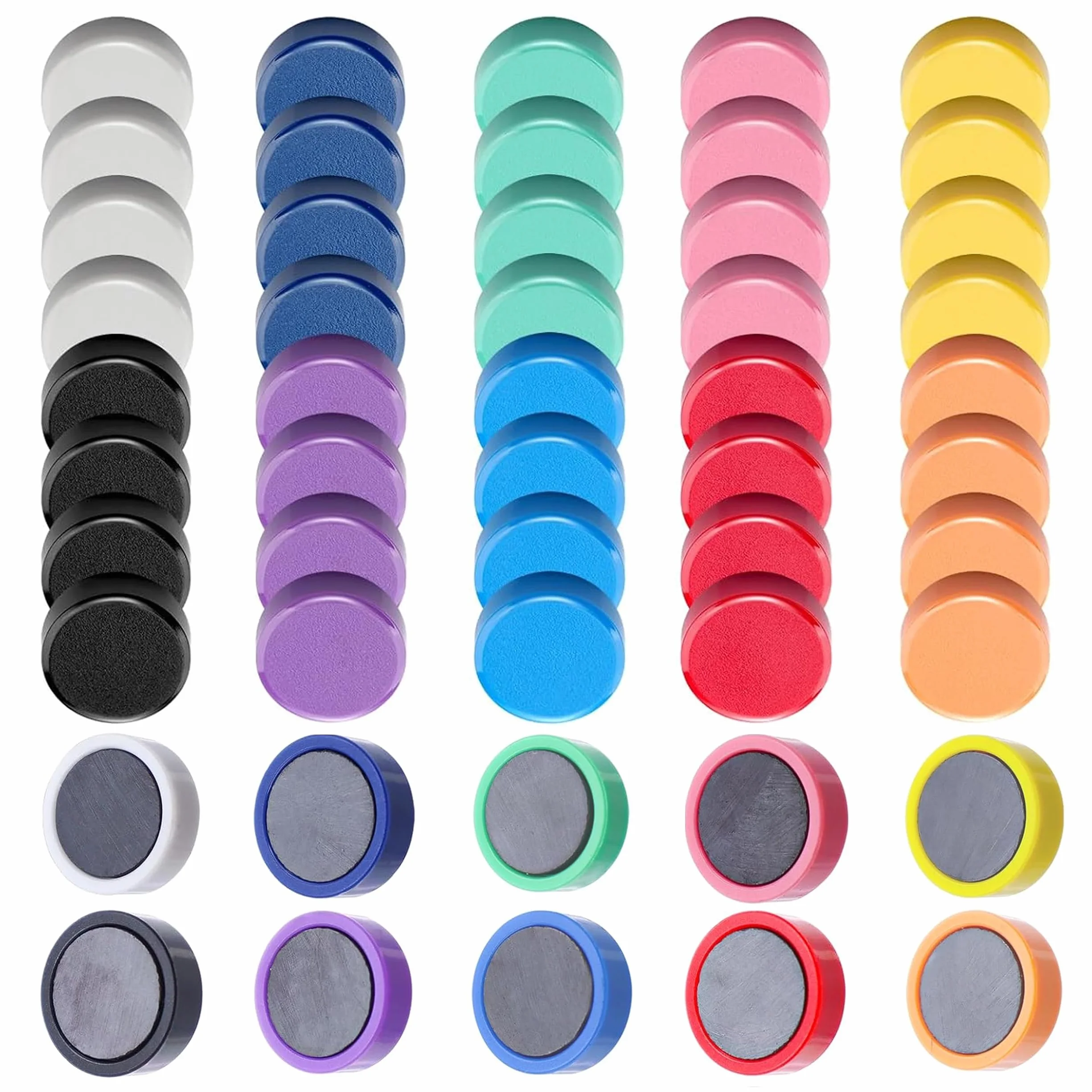 Magnesy na lodówkę 50 sztuk silne kolorowe mini magnesy tablicowe 10 kolorów