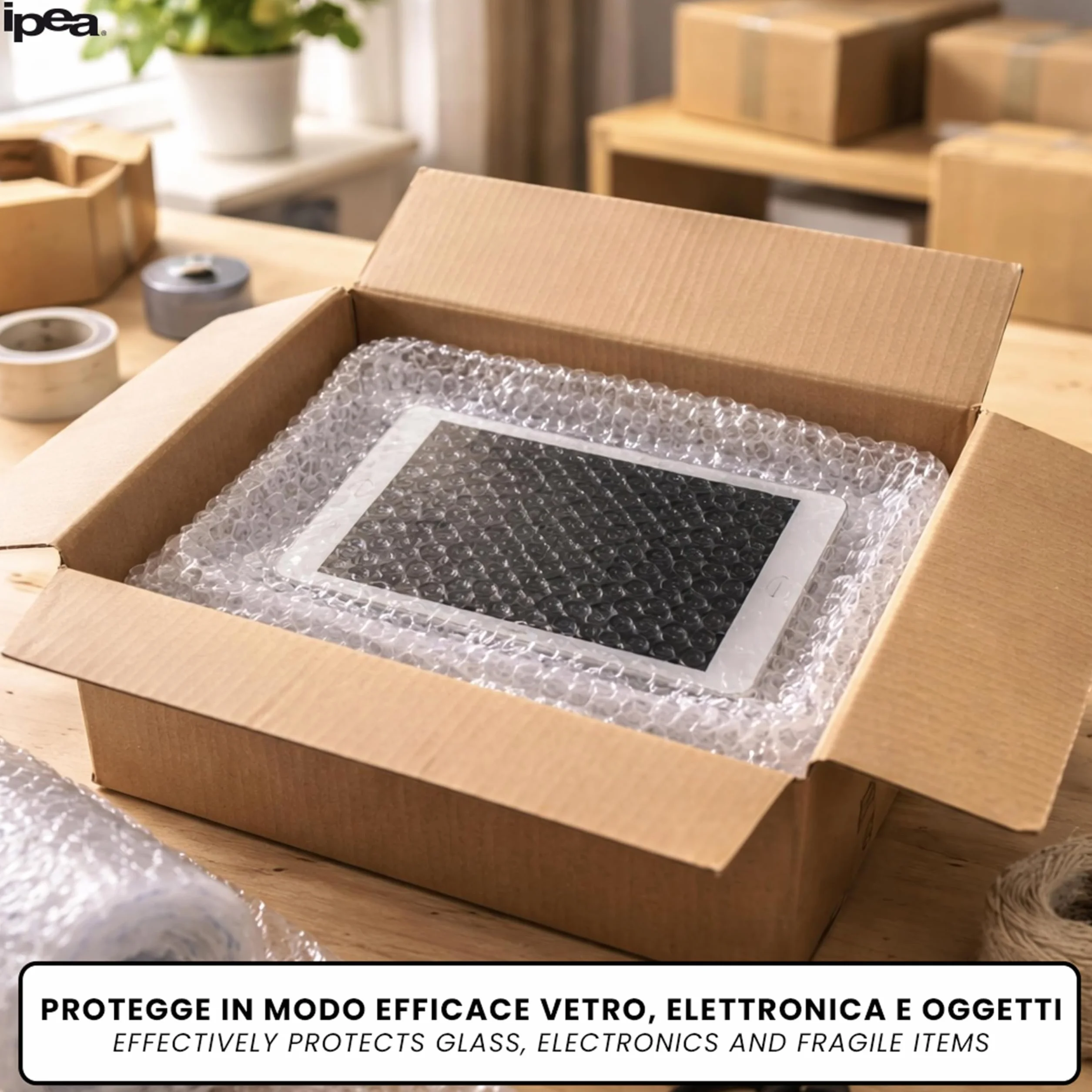 IPEA folia foliowa do pakowania i wysyłki – 10 metrów x 30 cm rolki – Made in Italy – pęcherzyki powietrza do ochrony, wyściółki, pakowania przedmiotów w transporcie – Odporny na rozdarcie i wstrząsy