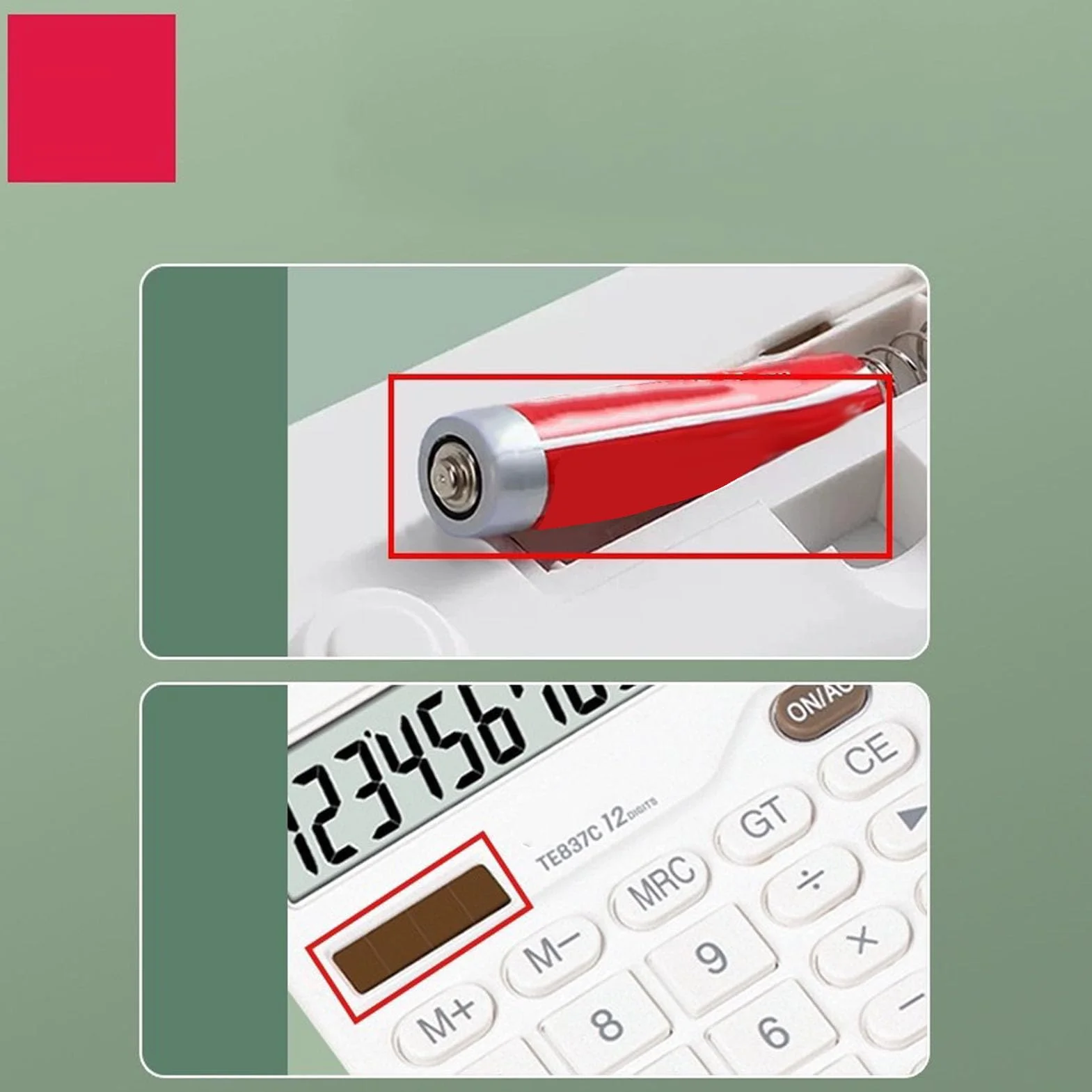 Kalkulator Biurkowy, Duży Wyświetlacz LCD i Przyciski, Zasilanie Bateryjne, Cichy Kalkulator do Biura, Domu, Szkoły (WHITE)