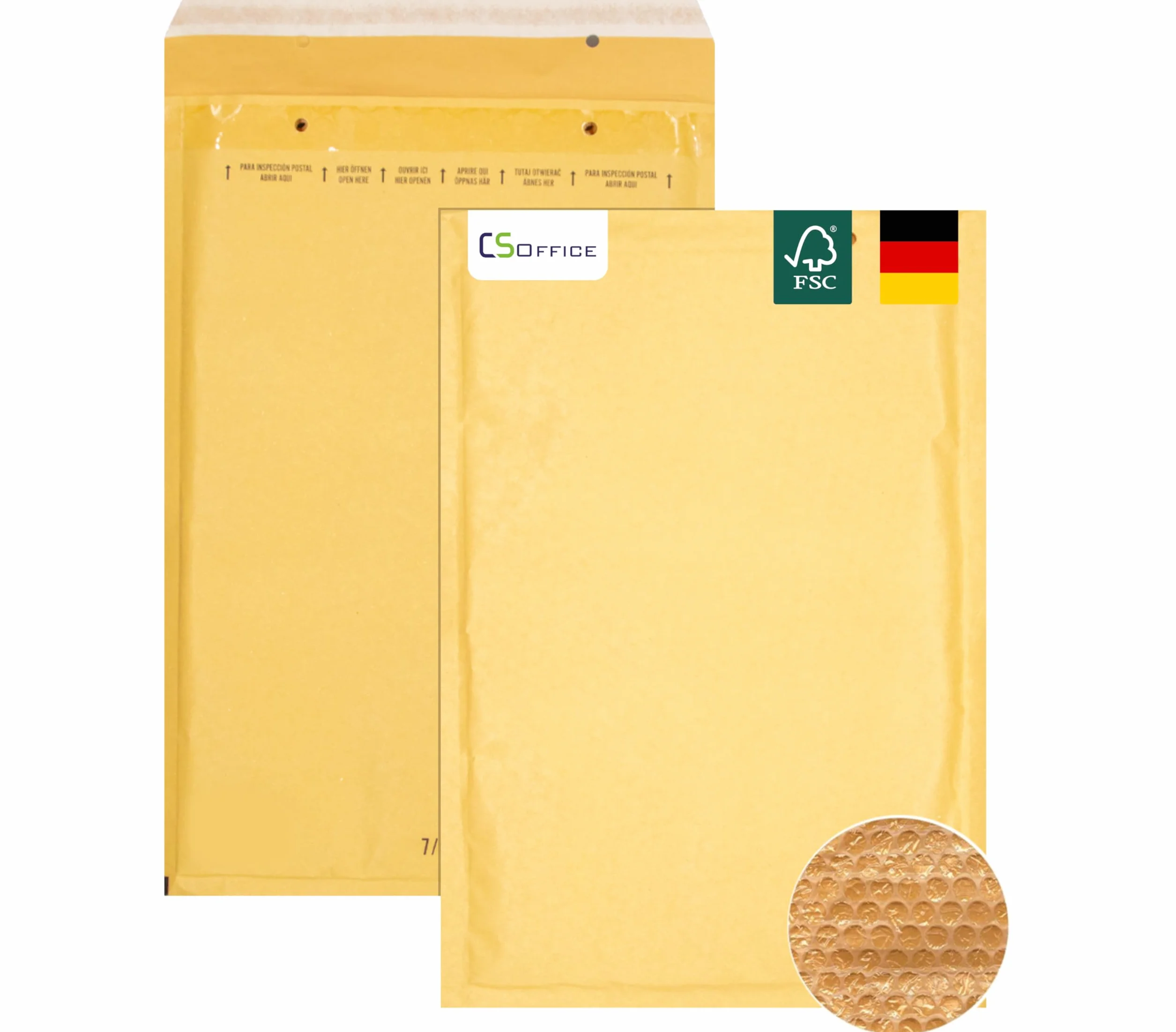 Made in Germany 5 kieszeni bąbelkowych typu G, samoprzylepna torba bąbelkowa CS Webkontor, typ G, koperta bąbelkowa w kolorze brązowym na listy, pocztę biznesową, codzienną korespondencję, e-mail itd.