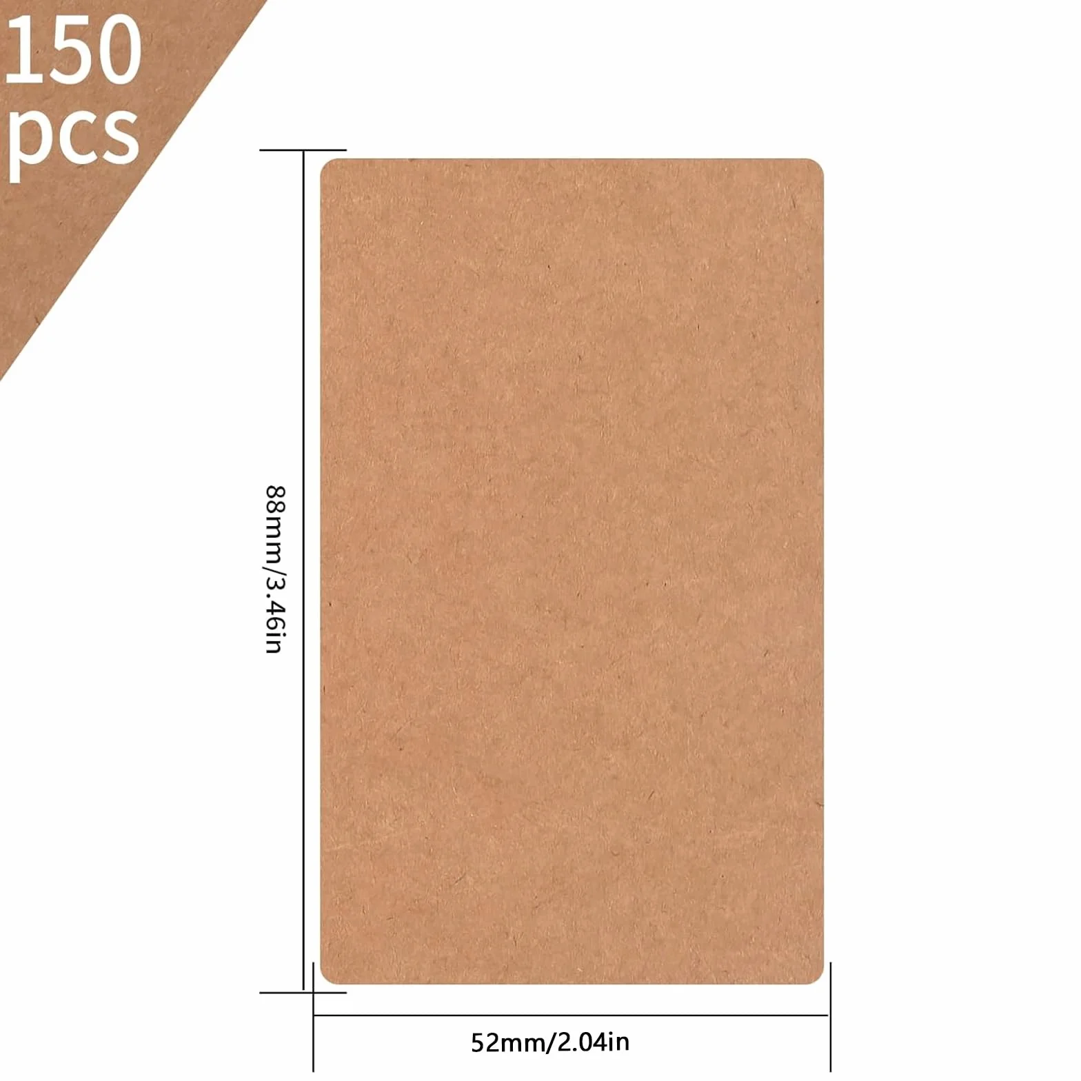 Puste karty do gry papier kraftowy 8,9 x 5,2 cm brązowe 150 sztuk