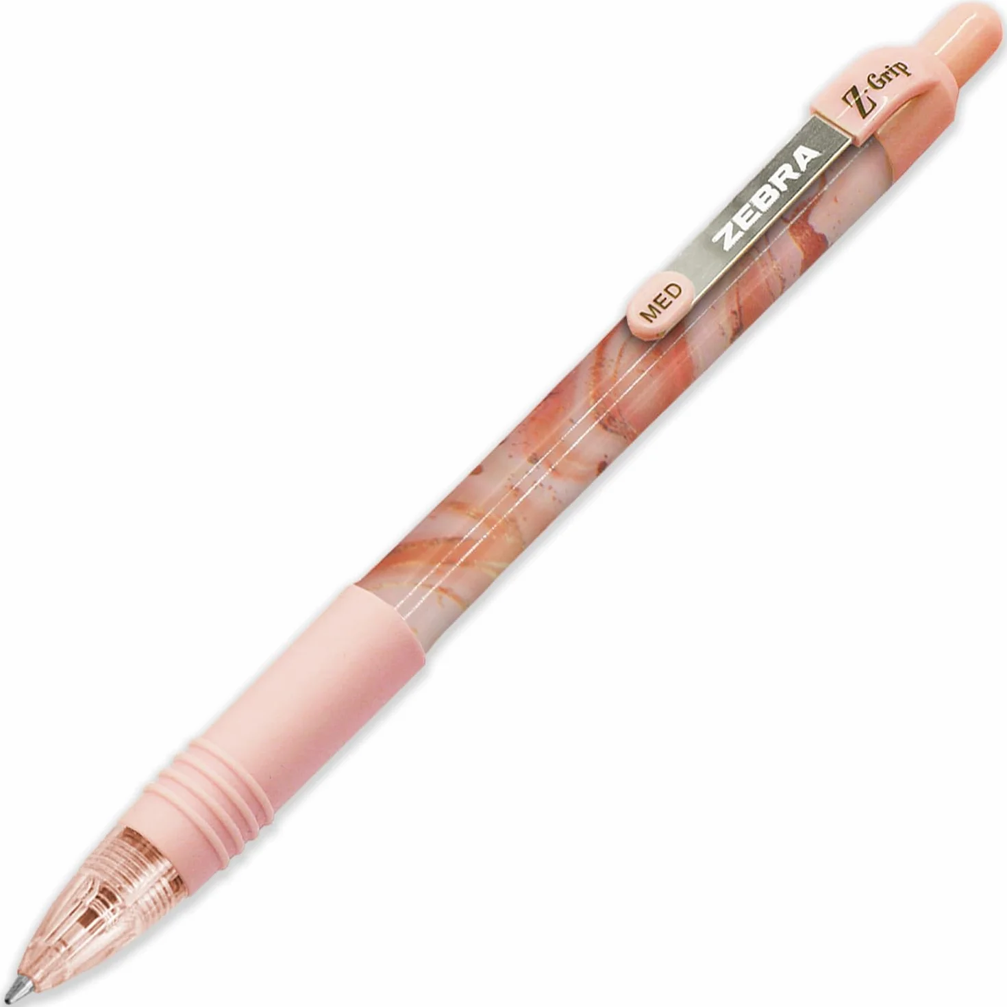 Zebra Z-Grip gładki długopis - stalówka 1,0 mm - modne beczki - w kopercie opakowanie prezentowe (5 sztuk)