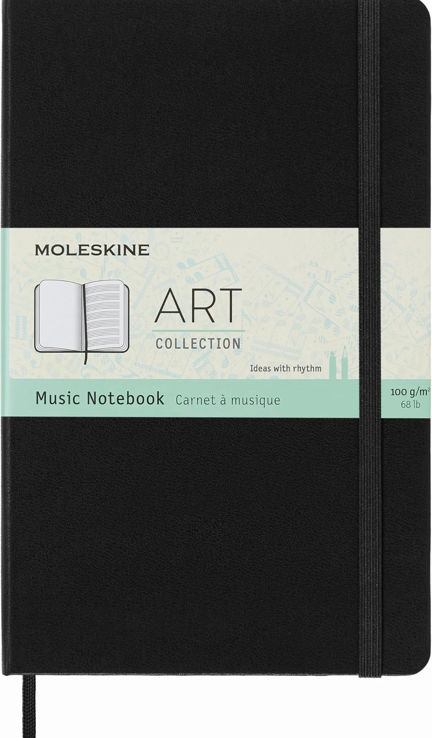 Carnet à musique - Grand Format - Couverture rigide noire