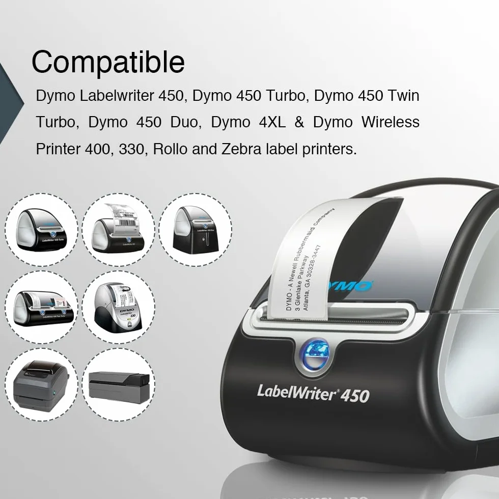 BETCKEY - 2 Rolek 99019 Etykiety Kompatybilne z DYMO, 59 x 190mm, 300 Etykiety Samoprzylepne Używane do Drukarka etykiet DYMO 450 Seria LabelWriter