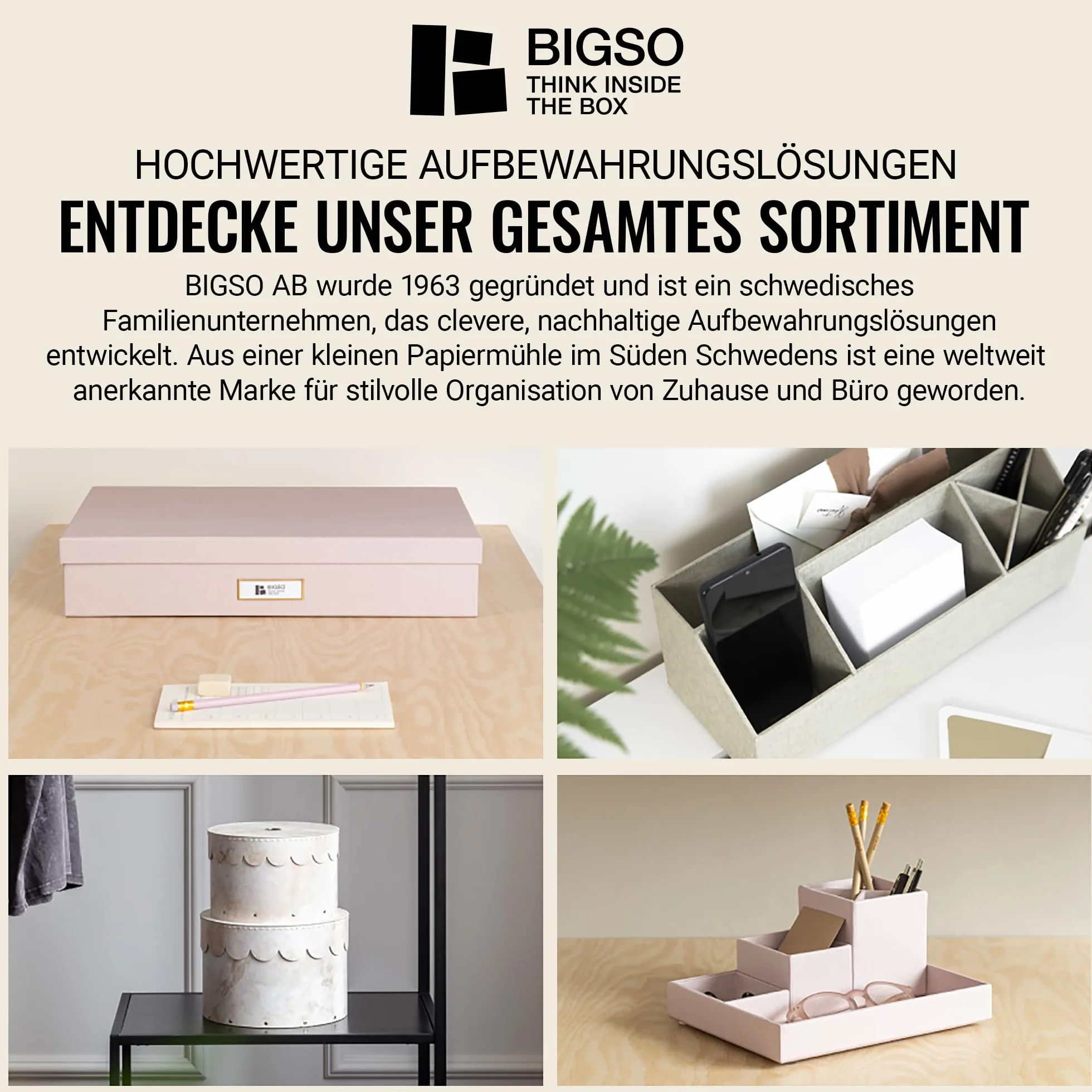 Bigso Box of Sweden BIRGER Pudełko z szufladami na dokumenty i artykuły biurowe – organizer na biurko z 2 szufladami – system odkładania z płyty pilśniowej i papieru – ciemnoszary