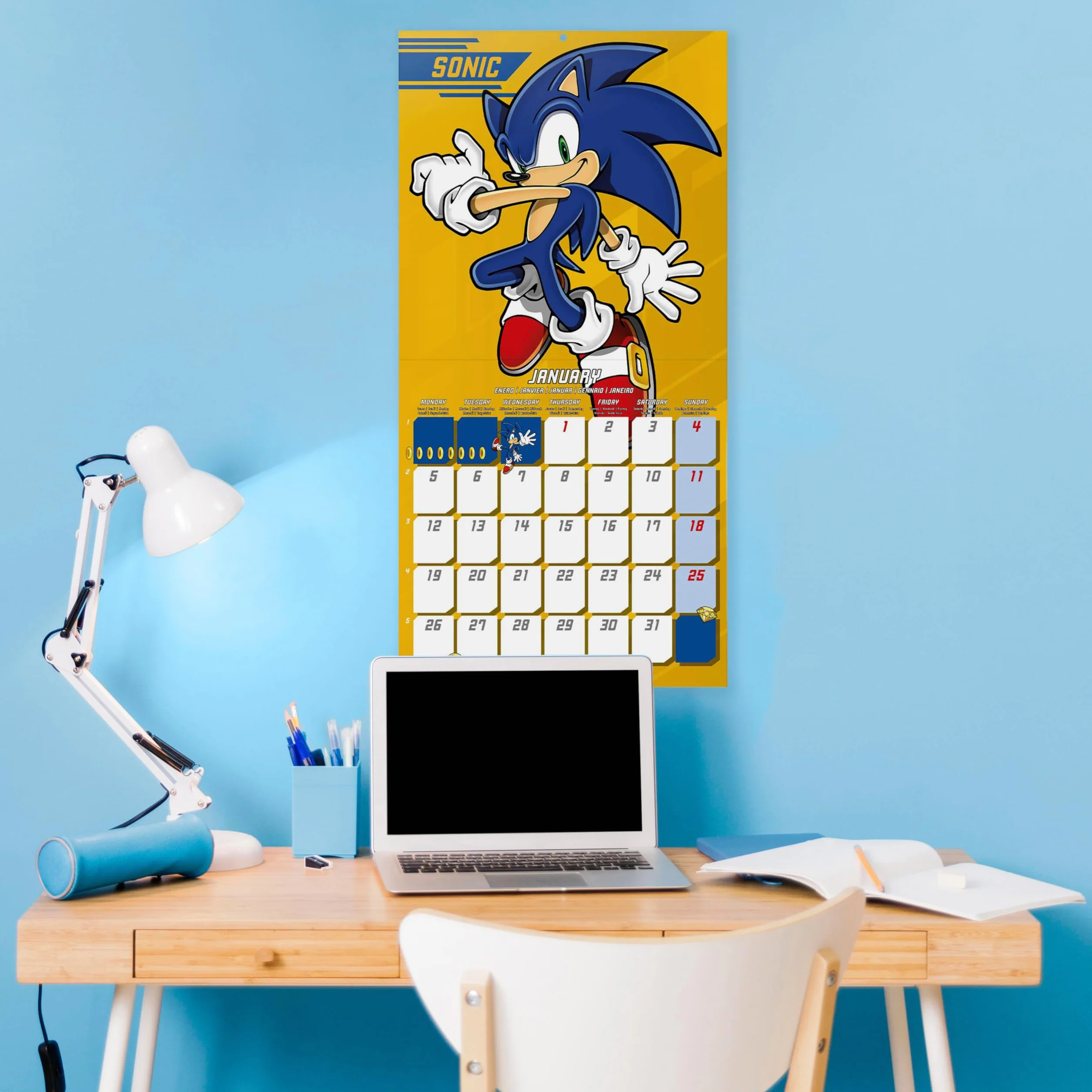 Grupo Erik Wall Calendar 2026 - Sonic Calendar 2026 | Square 30 x 30 cm - 12 x 12 inches Wall Planner, Family Planner Month To View | Sonic The Hedgehog Gifts For Friends