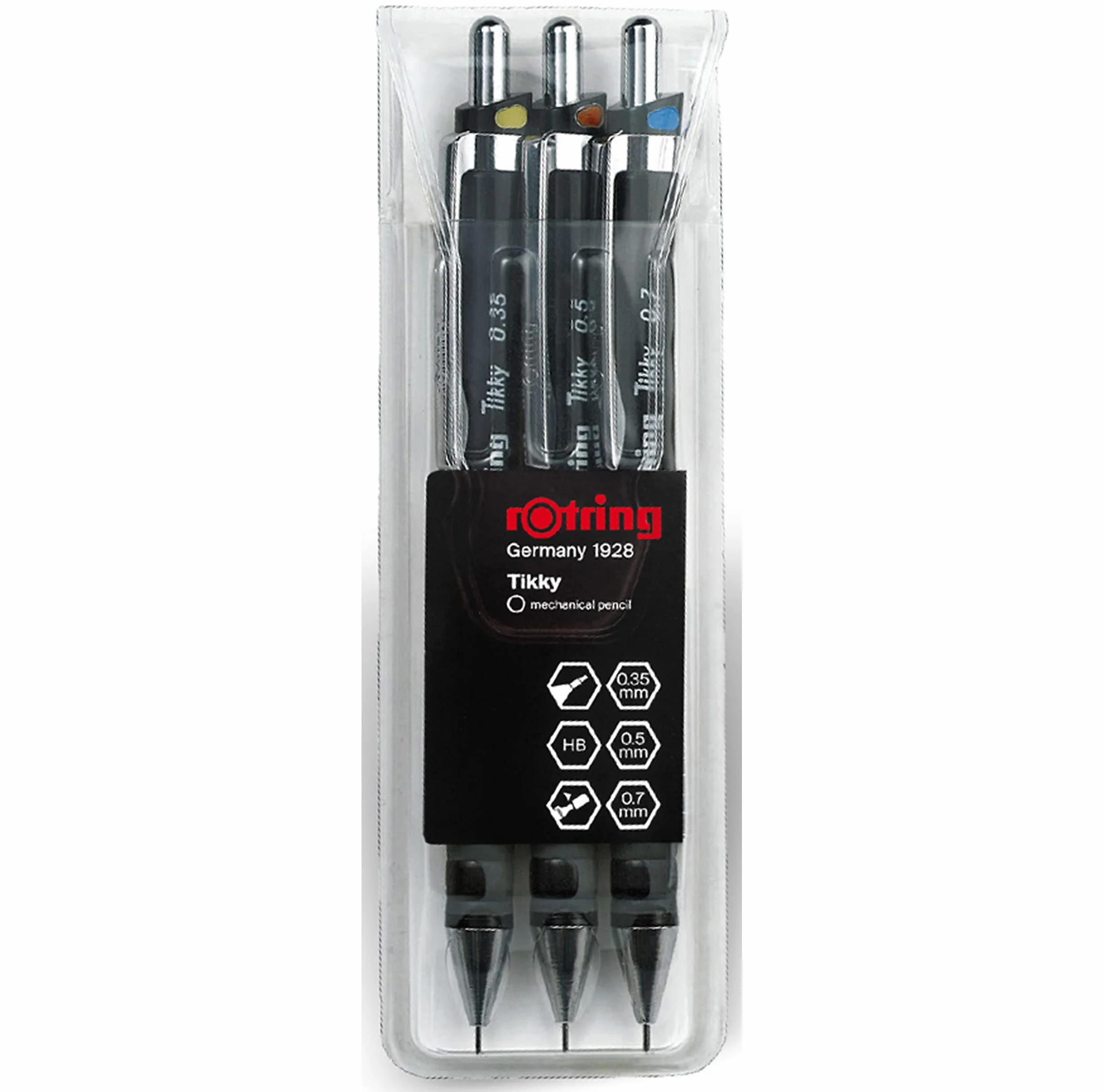 Rotring Tikky S0801310 Zestaw Cienkopisów, Czarny, 3 Sztuki