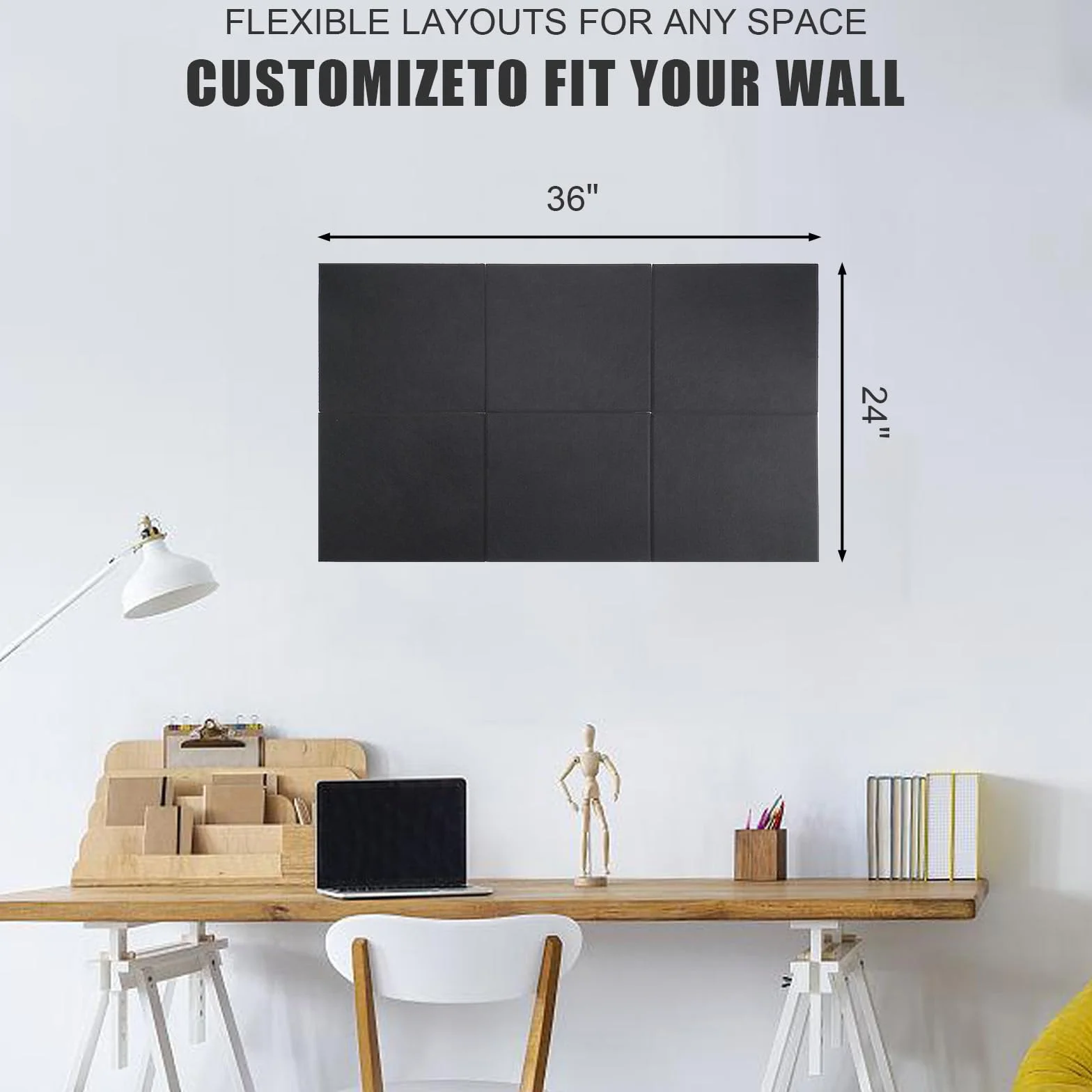 Tablica korkowa 90 x 60 cm czarna z 20 pinezkami 6 szt.