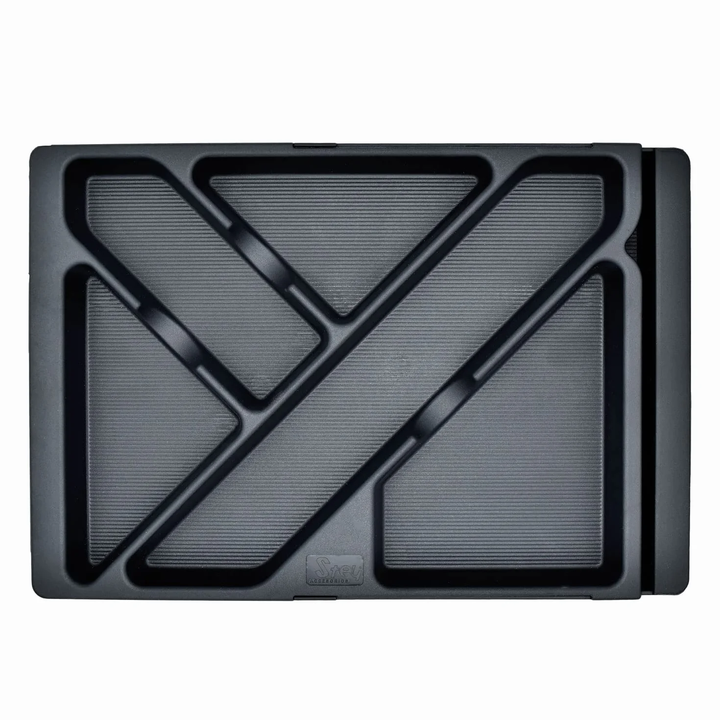 Wysuwana taca do szuflady biurka - wykonana z tworzywa sztucznego pochodzącego z recyklingu - 32,8-45,2 x 22,5 x 2,5 cm - pasuje do każdej wielkości szuflady - czarna - wyprodukowana w Hiszpanii -Stey