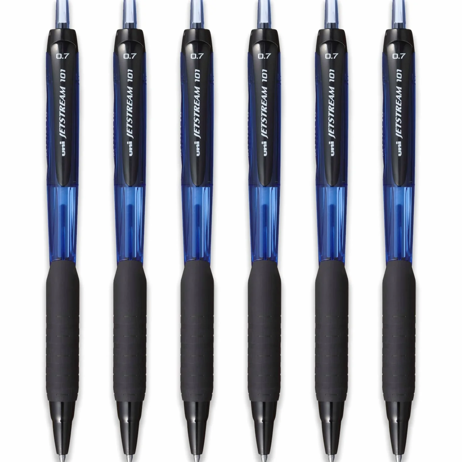 uni-ball Jetstream SXN-101-7N długopis żelowy, chowany, końcówka 0,7 mm, niebieski tusz, 6 sztuk