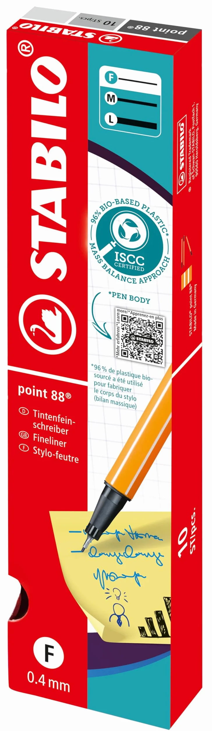 Cienkopis - STABILO point 88 pudełko 10 szt., kolor czarny