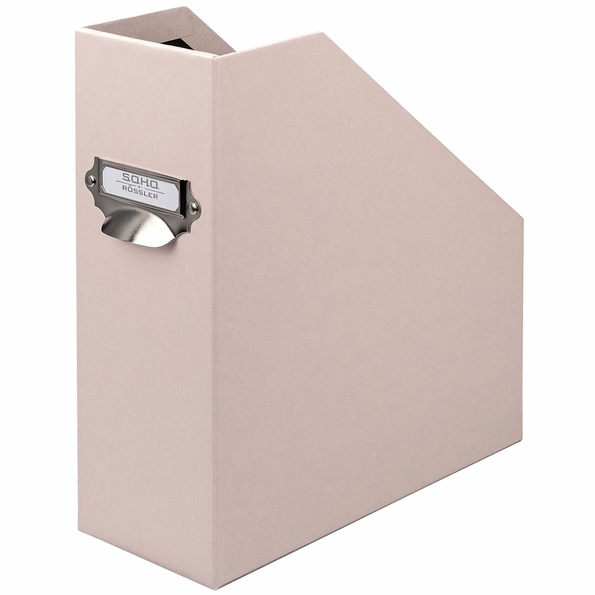 Rössler Papier 1318452581 - S.O.H.O. Teczka na czasopisma DIN A4, z rączką i etykietą, 11,5 x 26 x 31,5 cm, pudrowy, 1 szt.