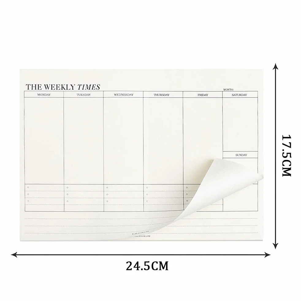 Yoosso Planer tygodniowy 2023, 60 arkuszy, 24,5 x 17,5 cm, podkładka na biurko, planer dzienny, lista rzeczy do zrobienia, prezenty świąteczne, dla rodziny, szkoły, biura
