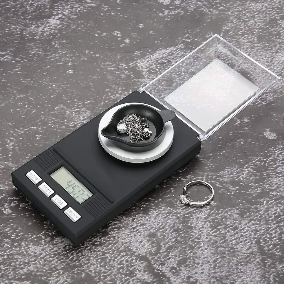 Mini cyfrowa kieszonkowa waga gramowa przenośna wysoka precyzja 0,001 g kieszonkowa biżuteria waga elektroniczna balansowa z wyświetlaczem cyfrowym LED (20 g)