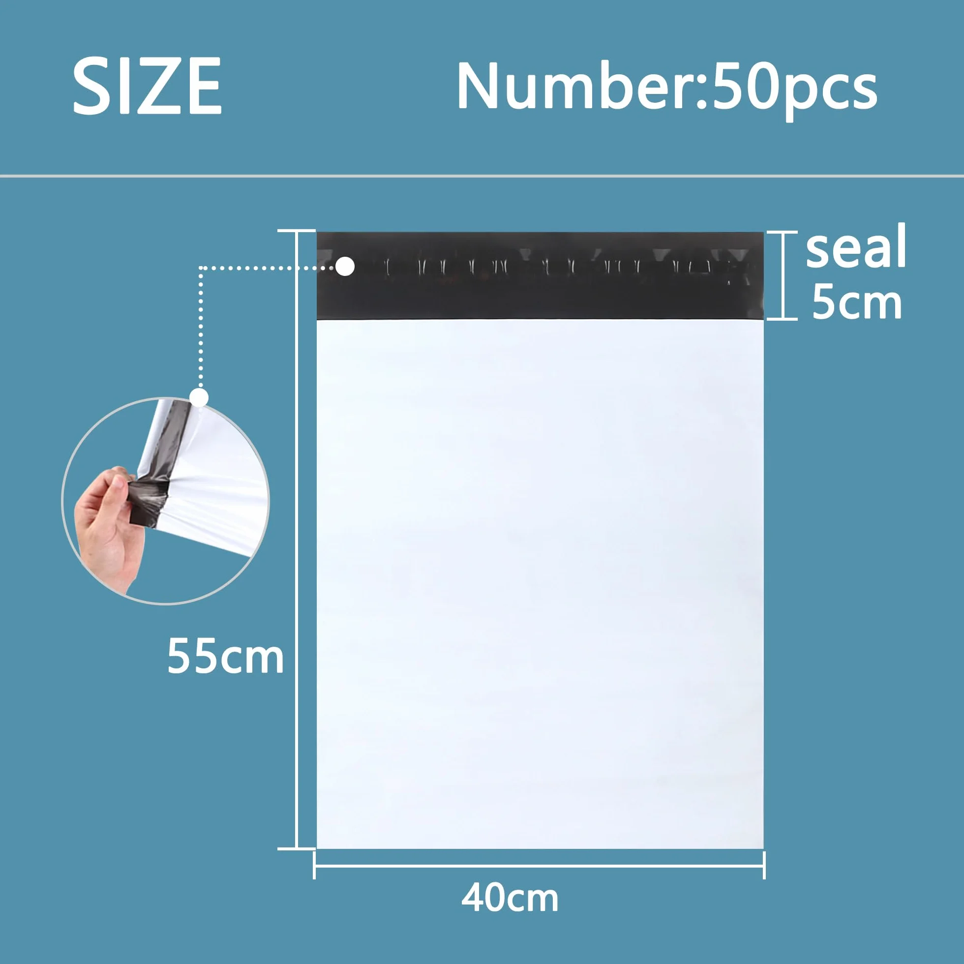 Plastikowa koperta wysyłkowa 40x55cm samoprzylepna wodoodporna 50 sztuk