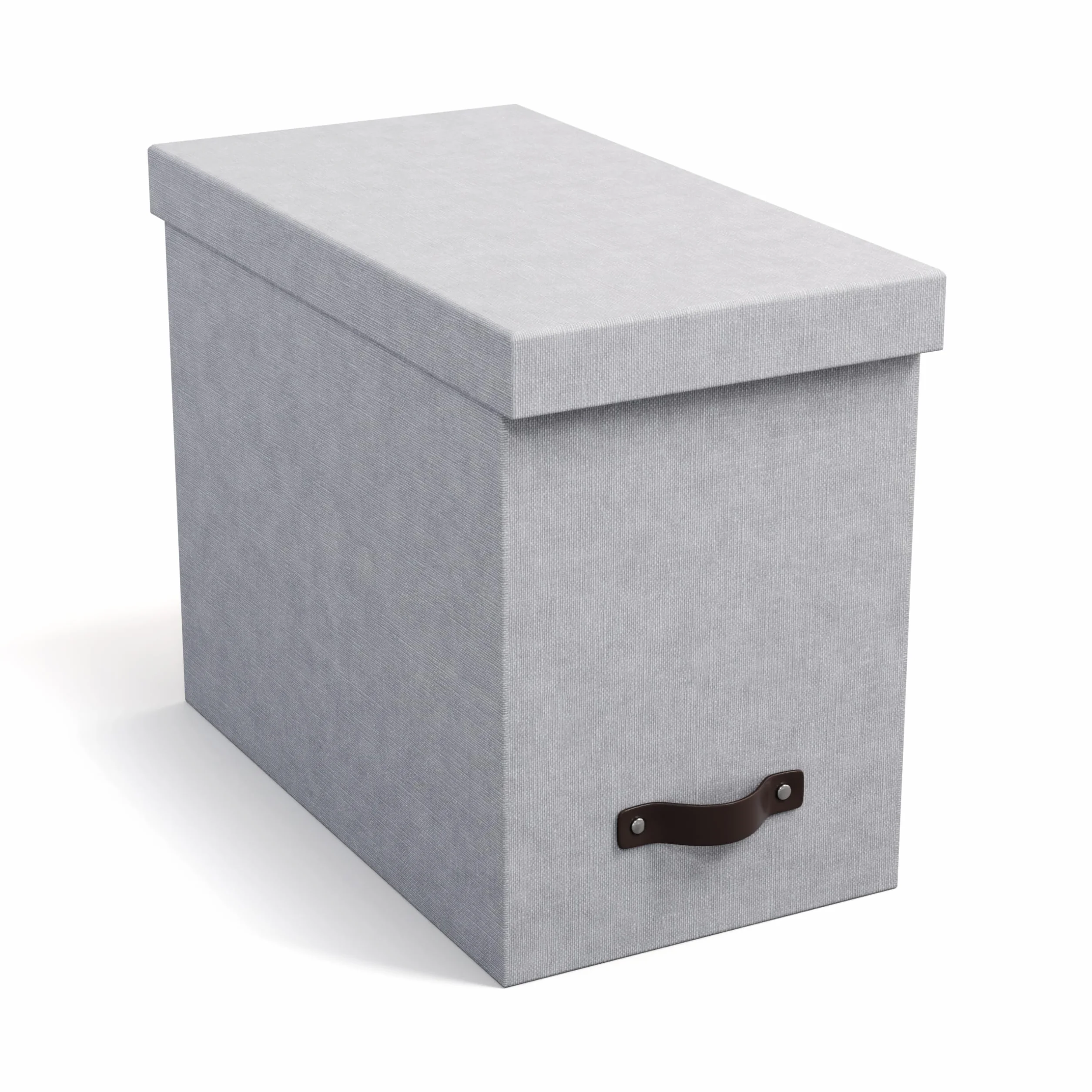 Bigso Box of Sweden JOHAN Pudełko archiwalne z pokrywką 8 zawieszanymi skoroszytami płyty pilśniowej papieru jasnoszare