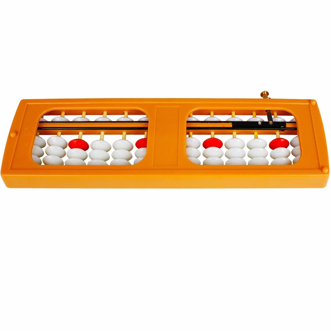 Larcele Arytmetyczny Abacus Liczenie Abaque z przyciskiem Reset Materiały szkolne dla studentów, 13 kolumn SP-02 (żółty 1)