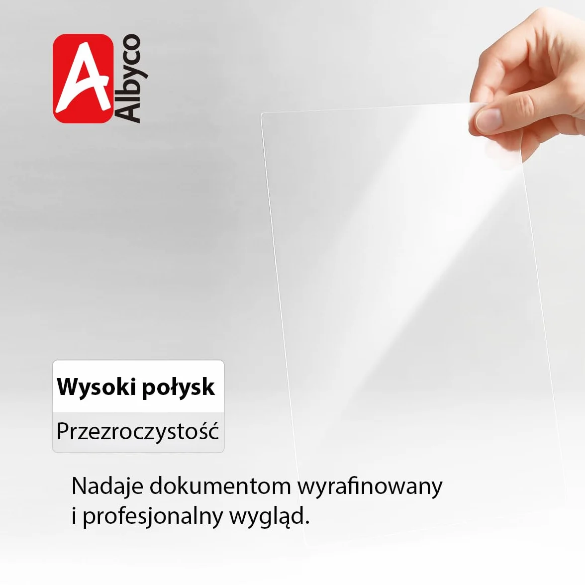 Albyco przezroczyste pokrywy błyszczące PVC A4 210x297mm 0,20mm 200 mikronów