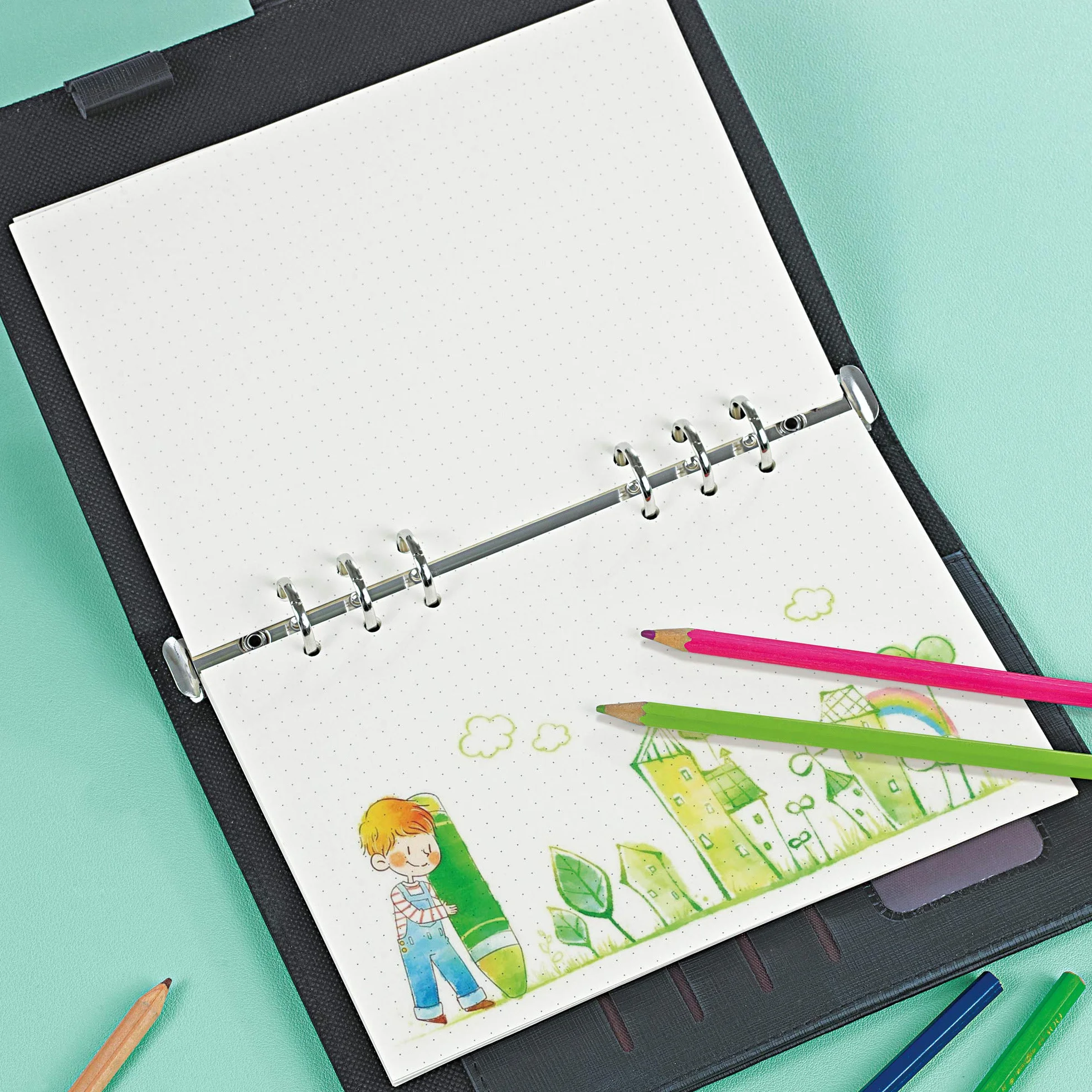 Planner Wkłady z Kropkami Papier A5 6 Otworów Notatnik Bullet Journals 135 Arkuszy