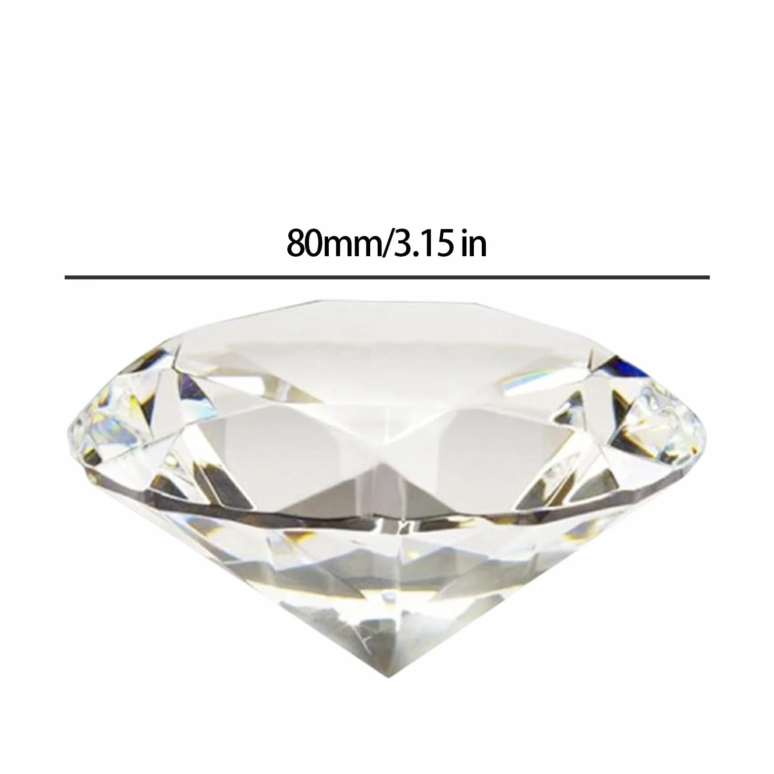Diamenty kryształowe, 80 mm, przezroczyste szkło, diamenty, przycisk do listów, kryształ, do dekoracji ślubnych, prezent na Halloween, nakładki na tablice, dekoracja domu