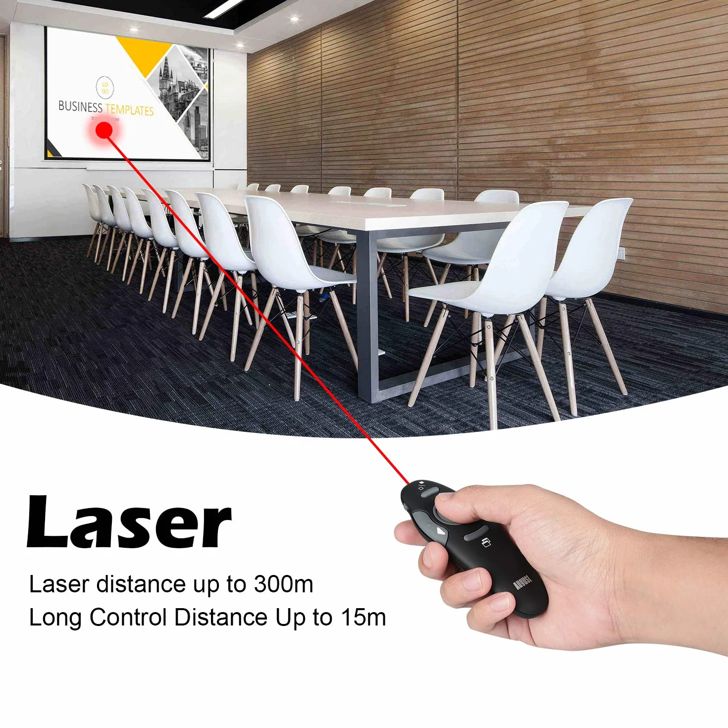 August LP205 Bezprzewodowy Wskaźnik Laserowy do Prezentacji PowerPoint Clicker