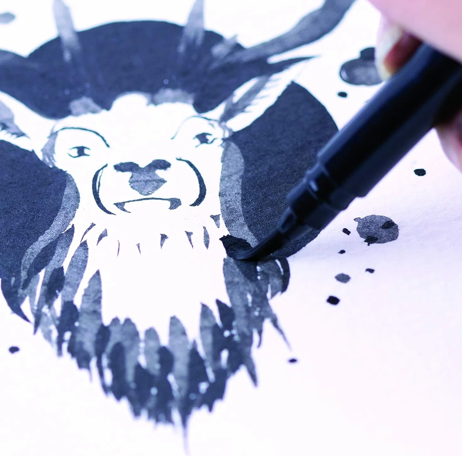 Pentel Kieszonkowy pędzelek pędzelkowy pędzel pigment do wielokrotnego napełniania czarny atrament 1 pinceau + 2 wkłady czarny
