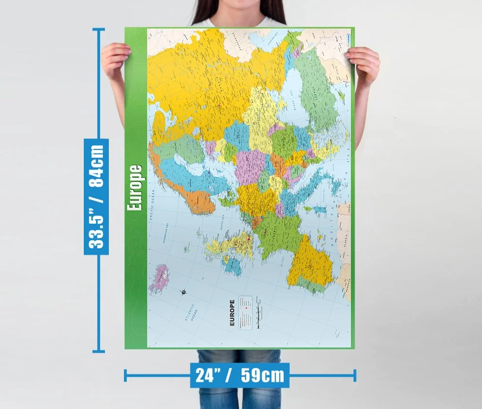 Daydream Education Plakat geograficzny Mapa Europy A1 850x594 mm Papier błyszczący