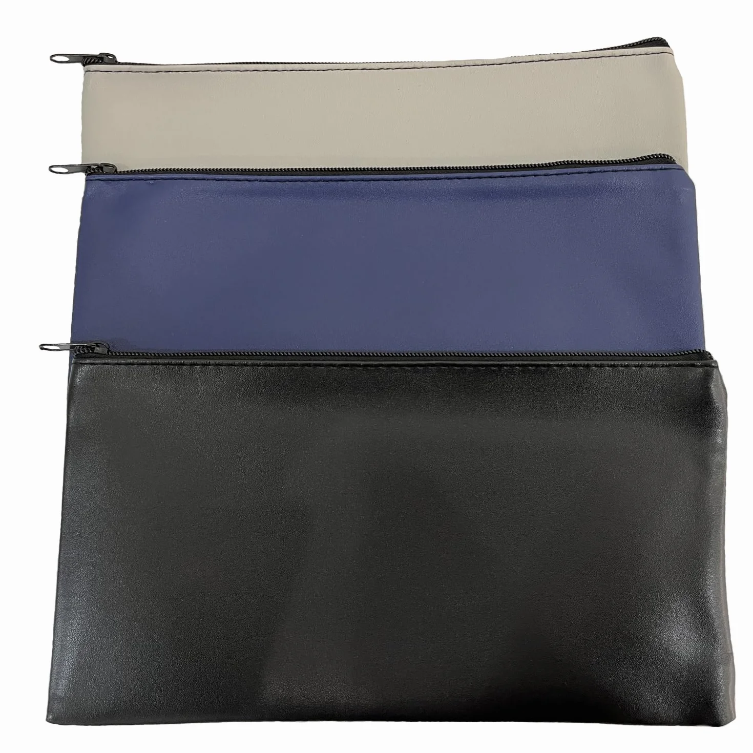Torby na pieniądze bankowe z skóry PU 30 x 15 cm z zamkiem błyskawicznym