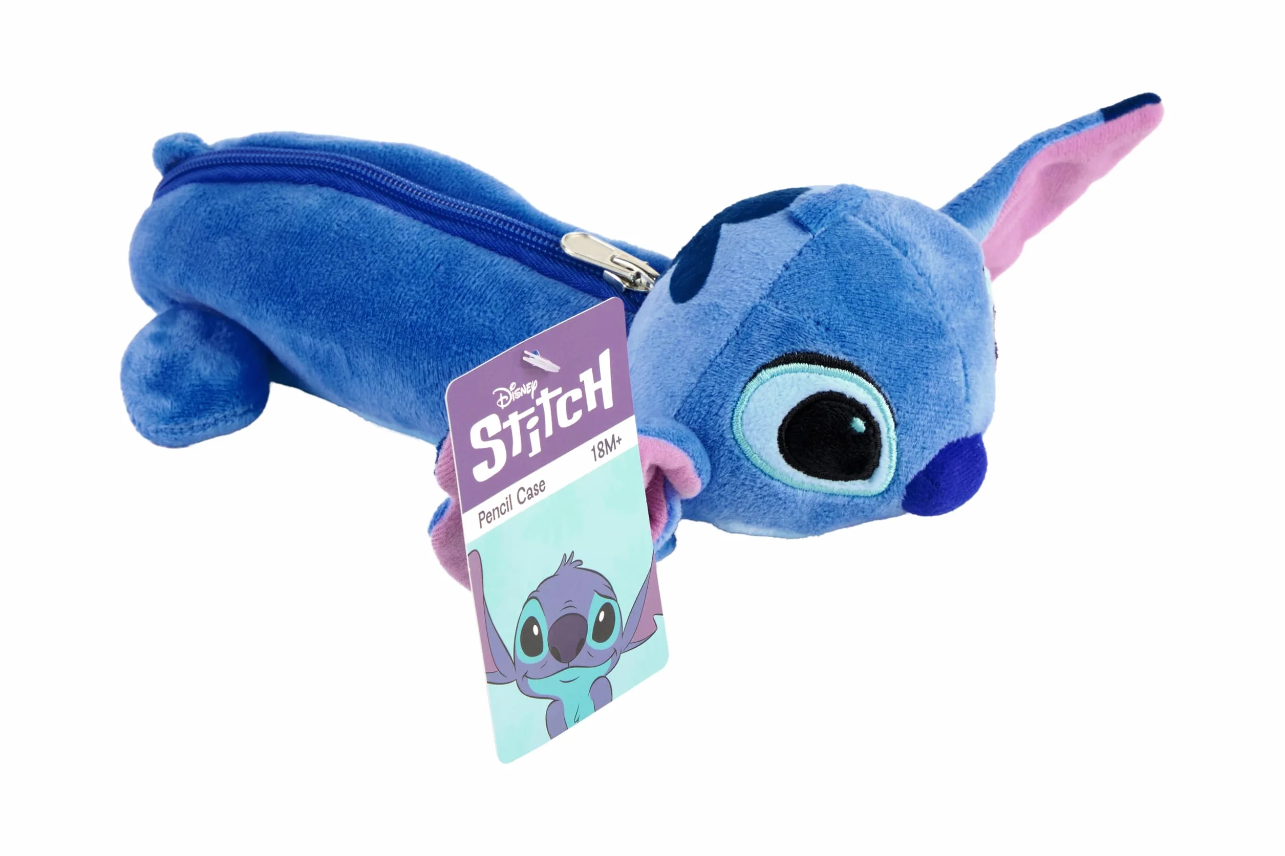 Disney Stitchpiórnik | pluszowy piórnik dla dzieci | miękki z zamkiem błyskawicznym | zabawne pudełko na długopisy | dla dziewcząt i chłopców | ok. 24 cm