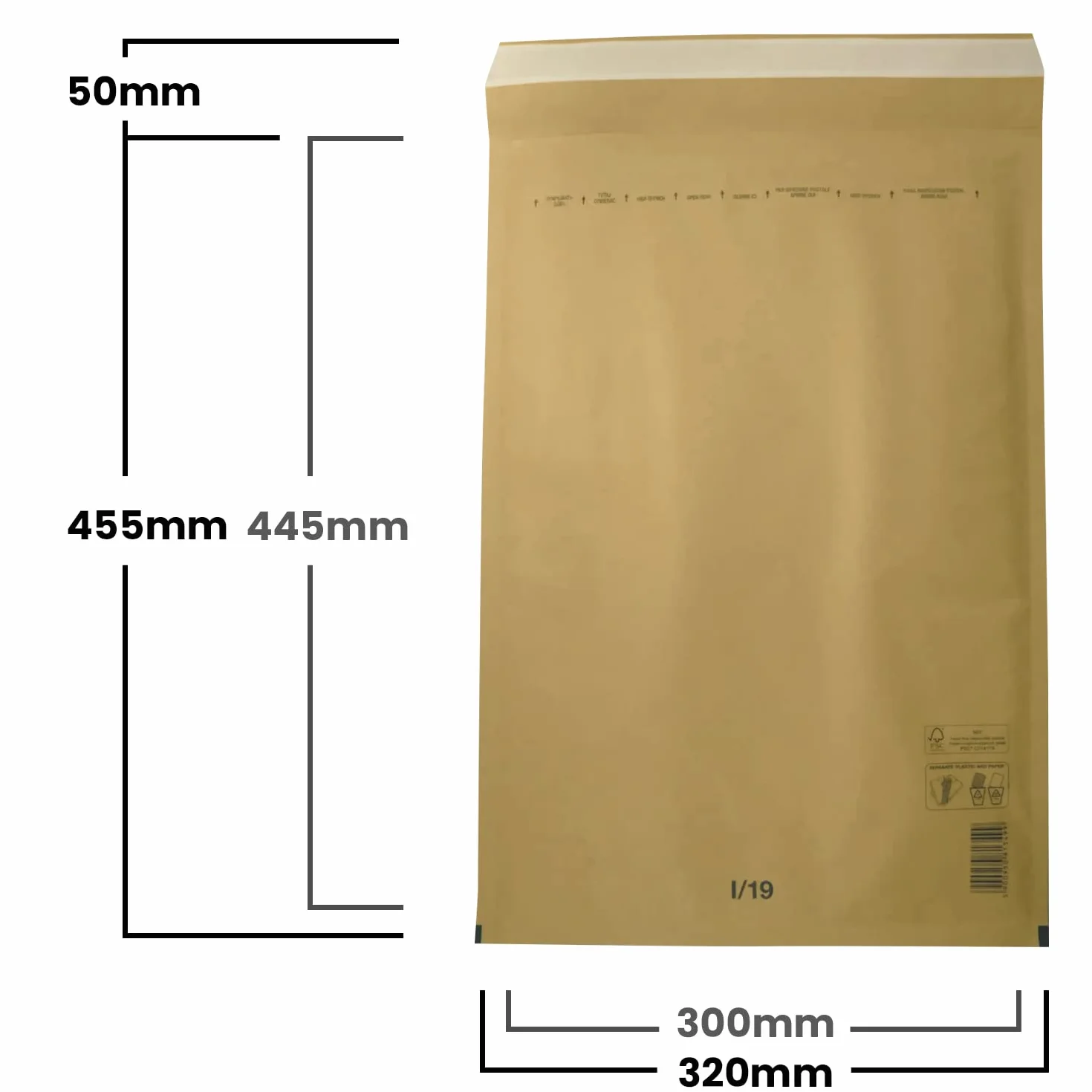 Poduszka powietrzna torba wysyłkowa Netuno 320 x 455 mm brązowa koperta bąbelkowa odporna na rozerwanie