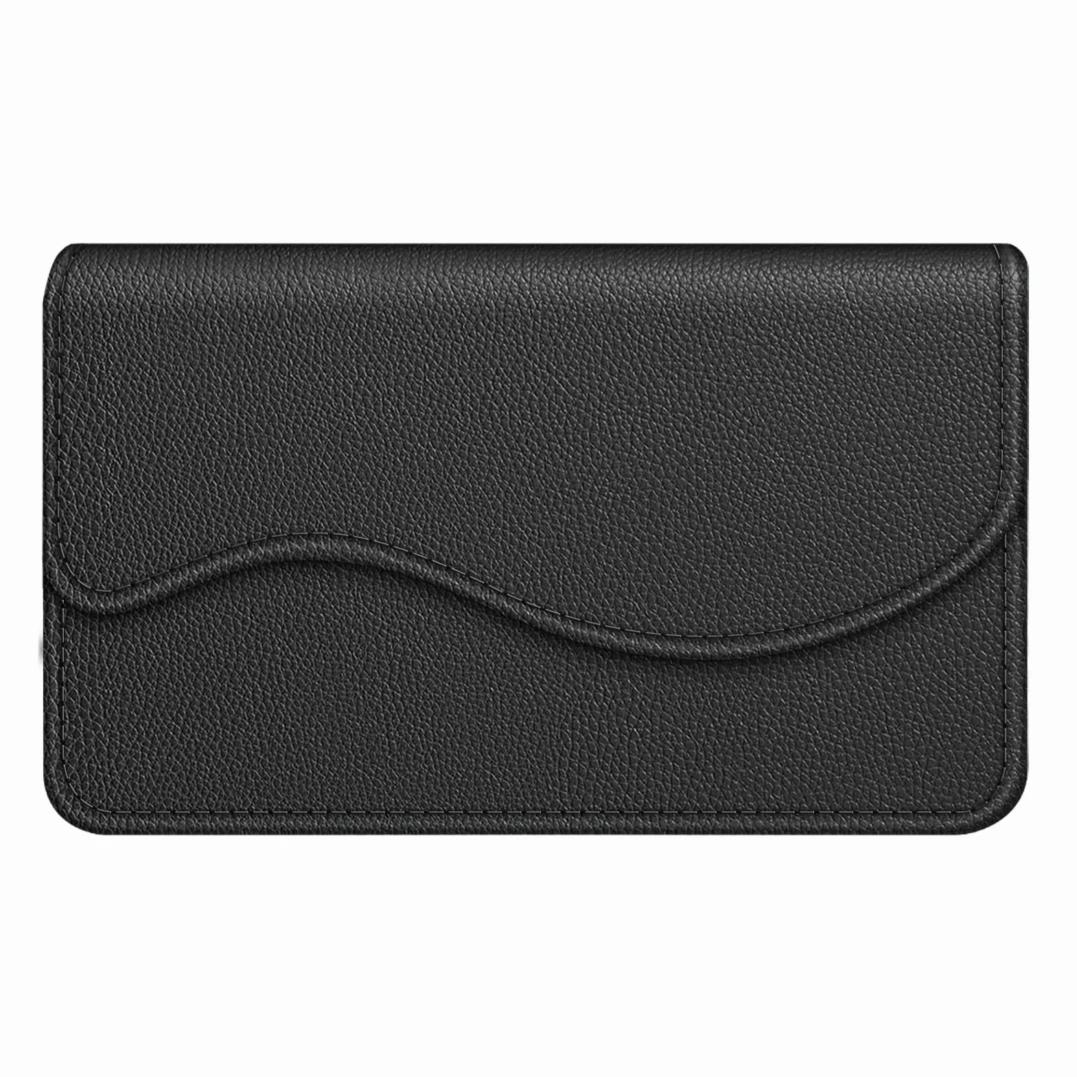 FINTIE Etui na wizytówki, etui na karty, premium sztuczna skóra, ręcznie wykonane etui na karty czekowe, etui na karty kredytowe z zapięciem magnetycznym dla kobiet i mężczyzn,, czarny, 10*6*2 cm