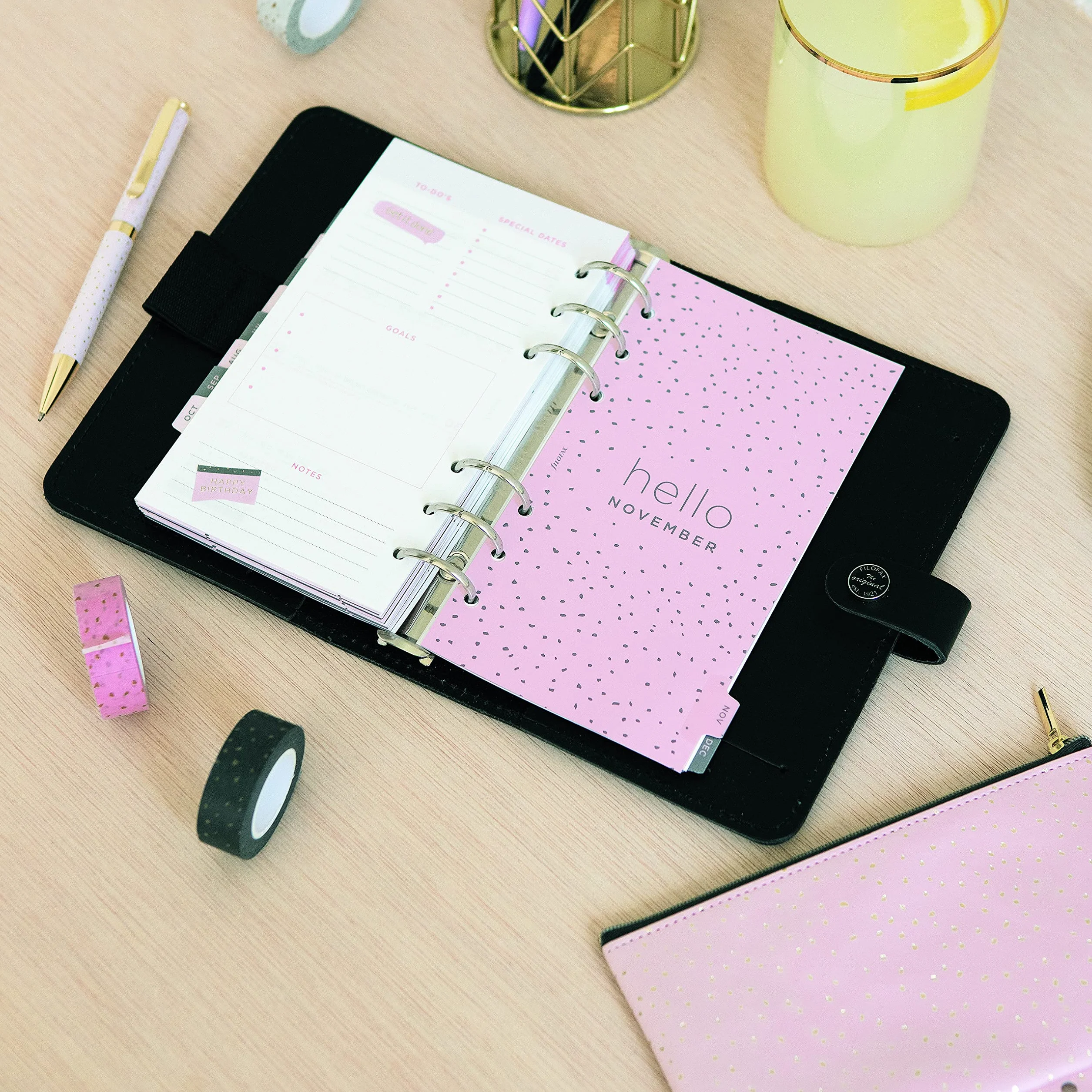 Filofax A5 osobisty woreczek na zamek błyskawiczny 17 cm x 10 cm wielokolorowe