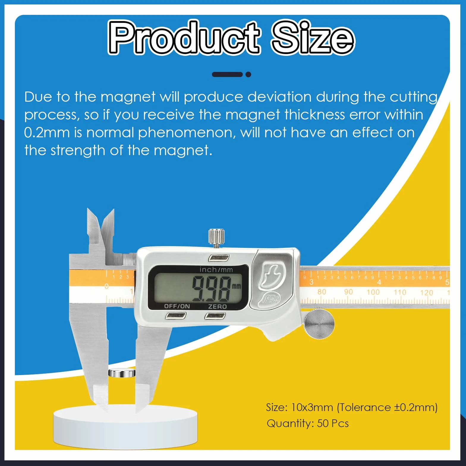 Magnesy neodymowe okrągłe 10x3mm 50 sztuk mocne do lodówki rękodzieła