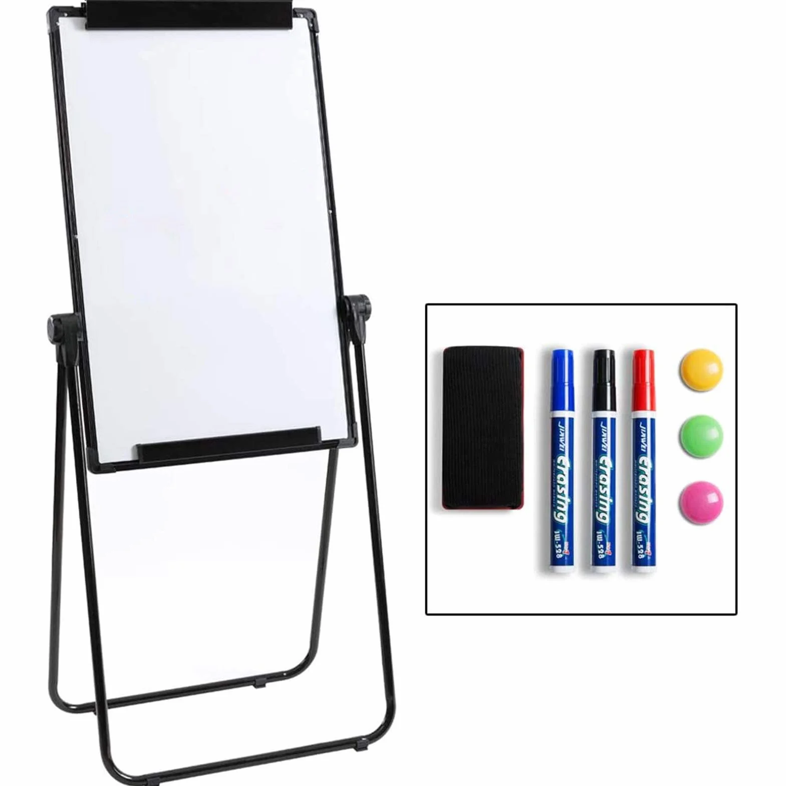DOEWORKS Magnetyczny stojak w kształcie litery U 90 x 60 cm tablica dwustronna regulowana wysokość