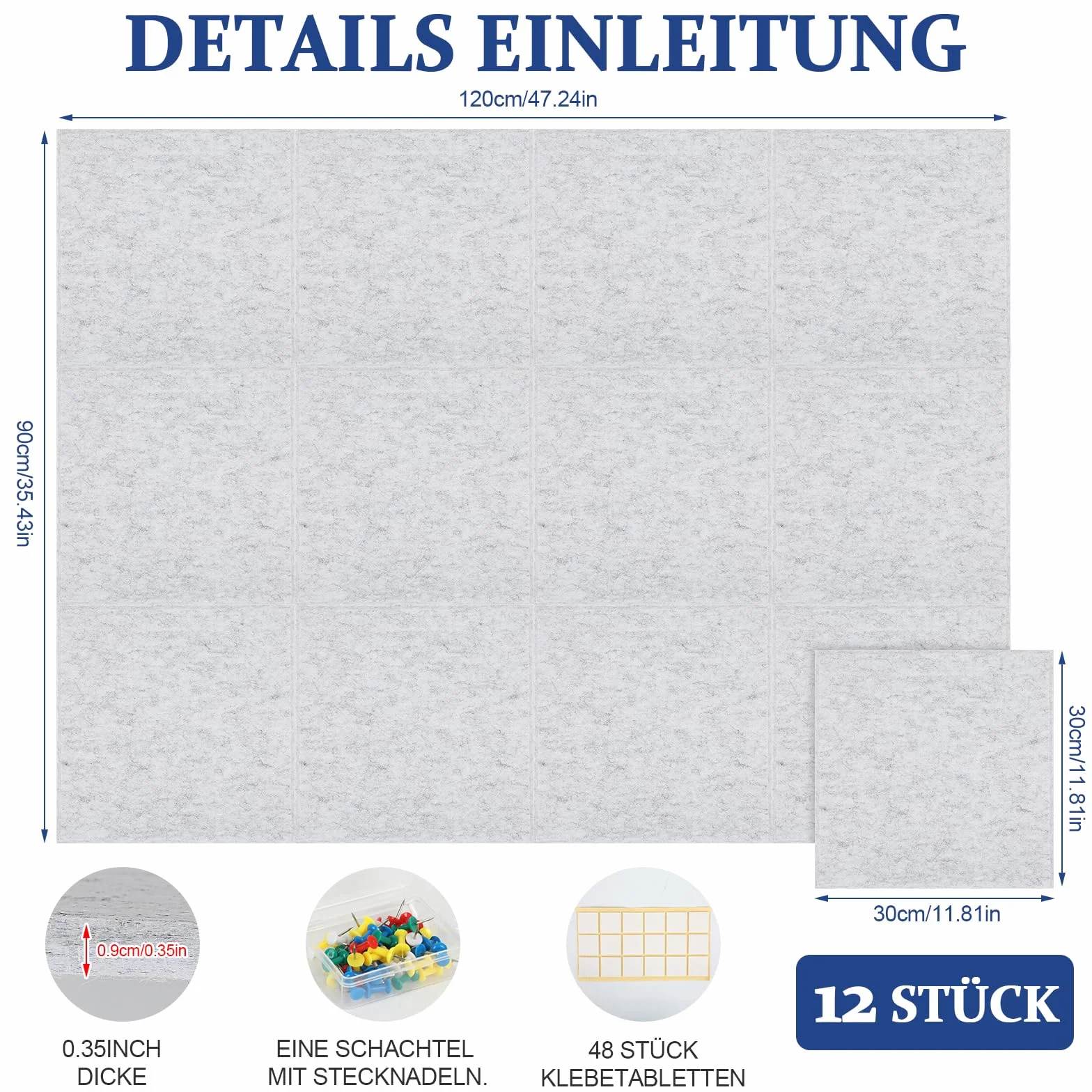 filcowa tablica do przypinania 90 x 120 cm 12 sztuk panele z korka dekoracyjne