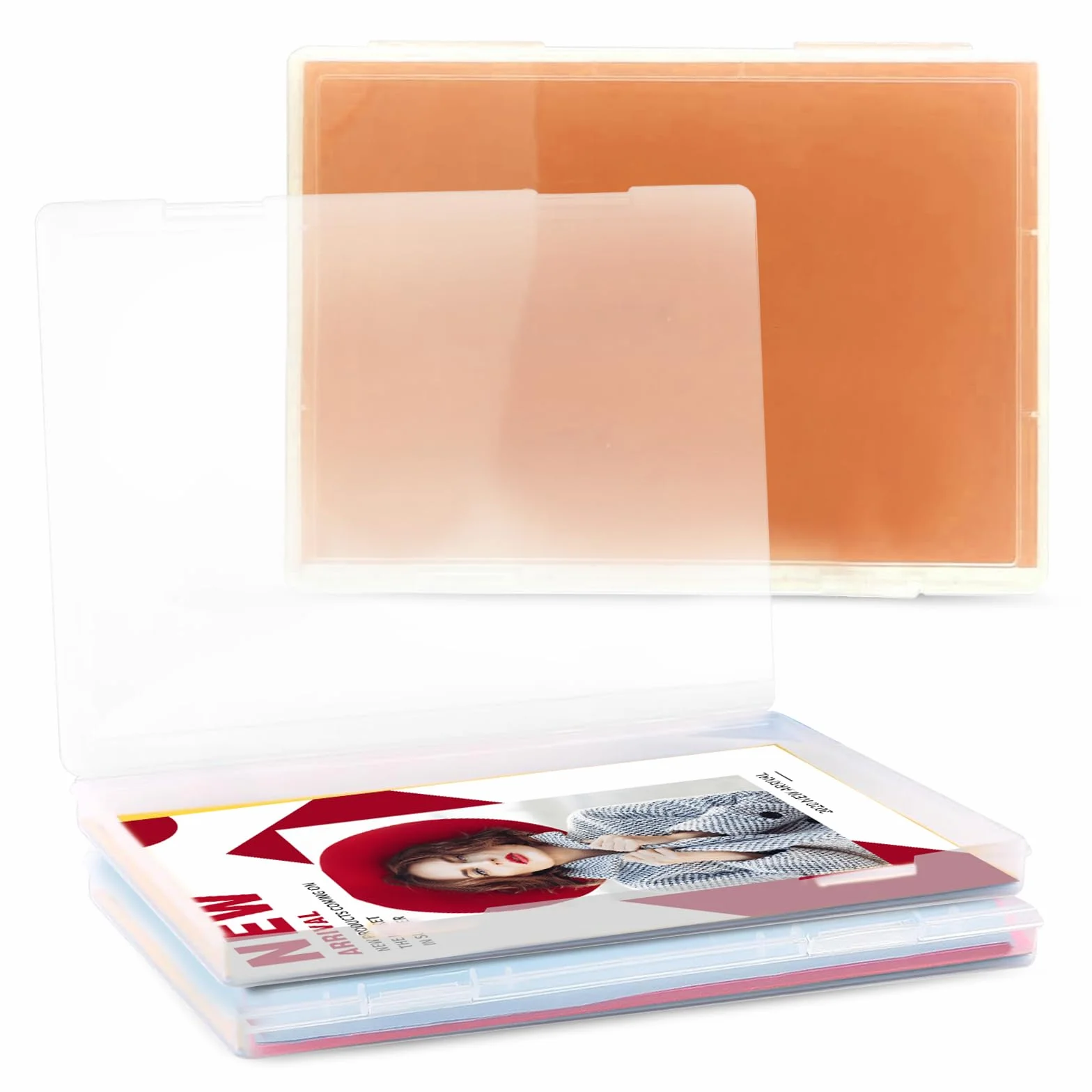 NEUSID 3 Pack pudełko do przechowywania A4, przezroczysty organizer na dokumenty