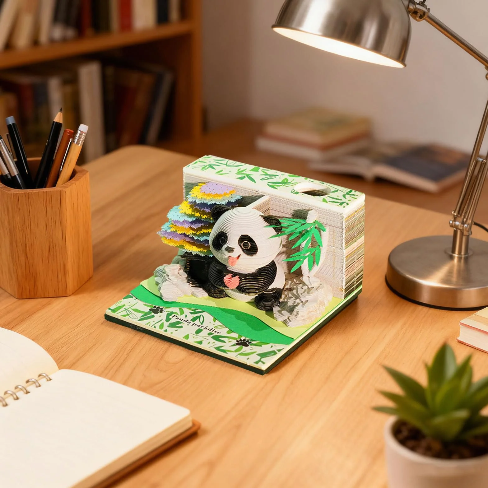 Kalendarz 3D Papier Panda Rzeźba Notatnik do Klasy Domu Nauczyciela