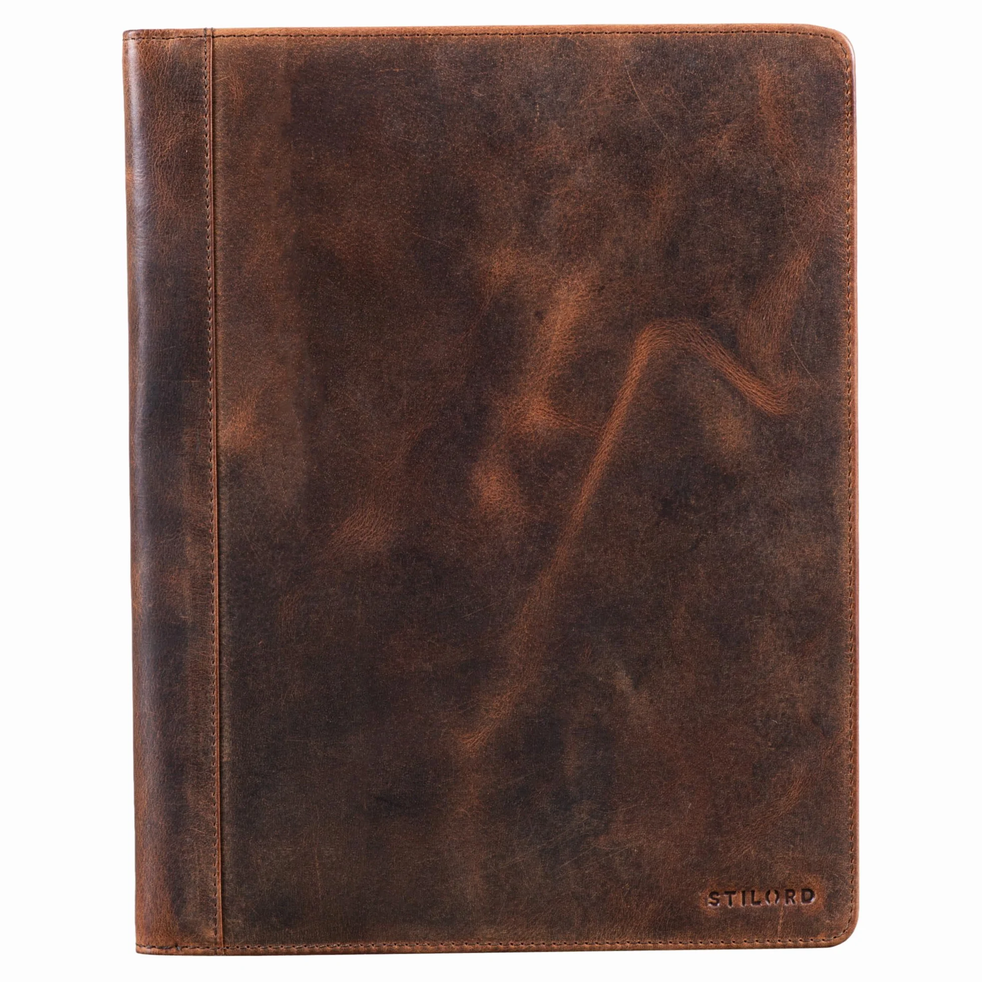 STILORD Malcolm Skórzane etui do pisania A4 Vintage Document Case Real Leather Sepia Brązowy