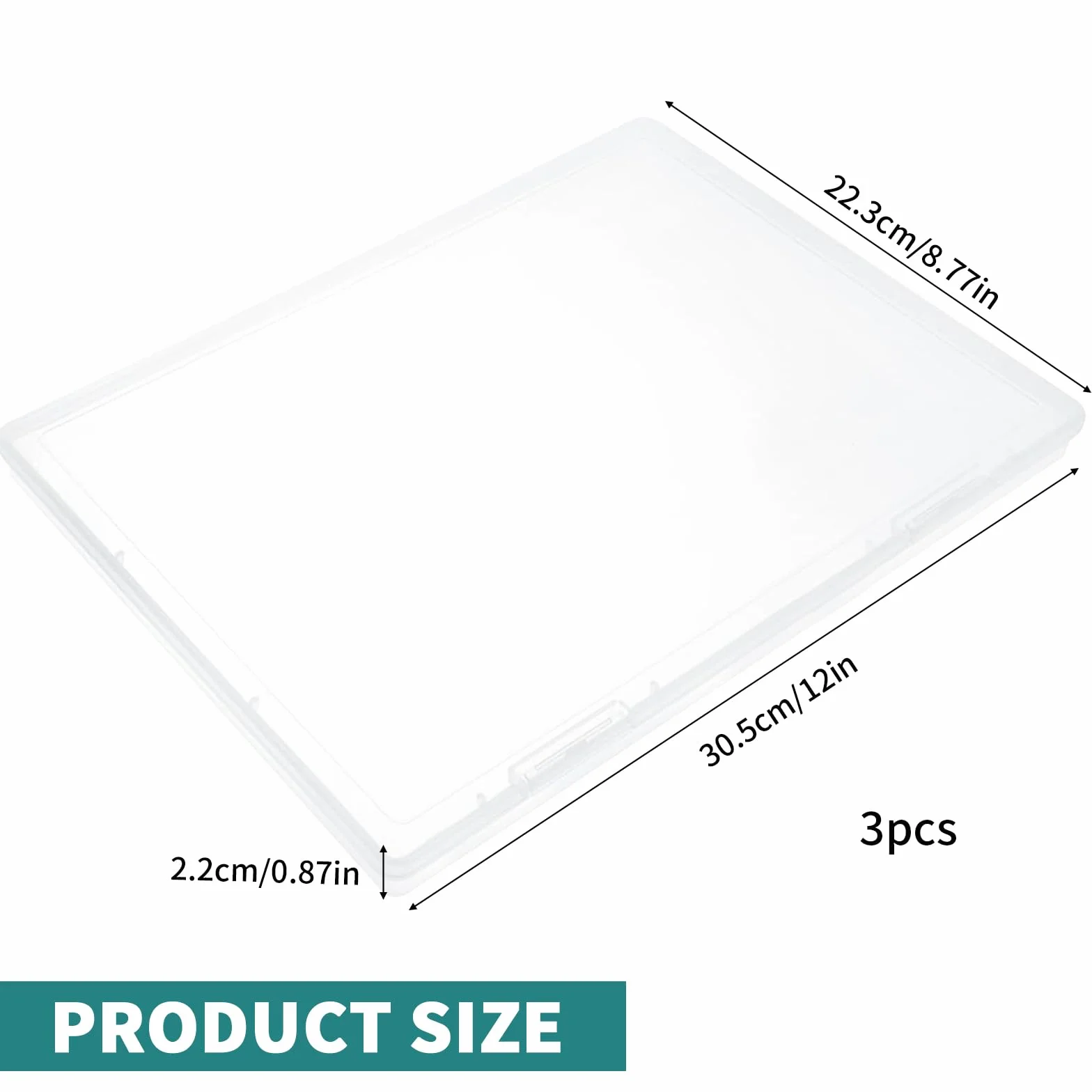 NEUSID 3 Pack pudełko do przechowywania A4, przezroczysty organizer na dokumenty