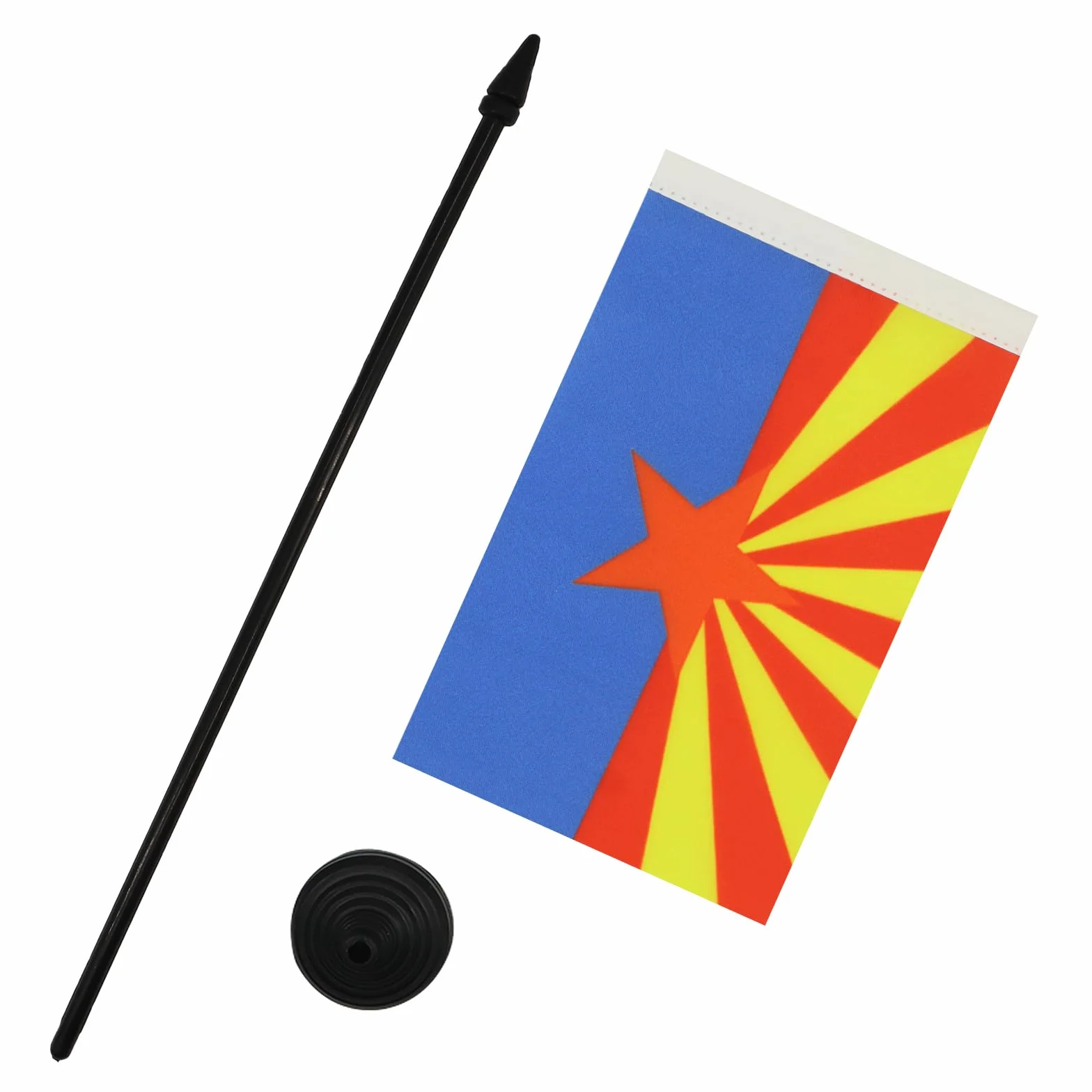 Drapeau de Table Arizona Socle Hampe Plastique, 15cm x 10cm, Noir