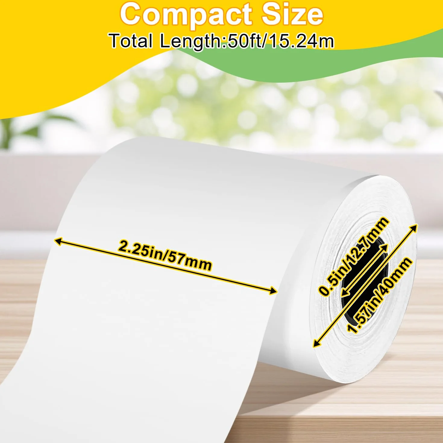 Rolki papieru termicznego EC 57 mm x 15 m x 12 mm, rolki kasowe do bankomatów, kas fiskalnych, POS (20 sztuk)