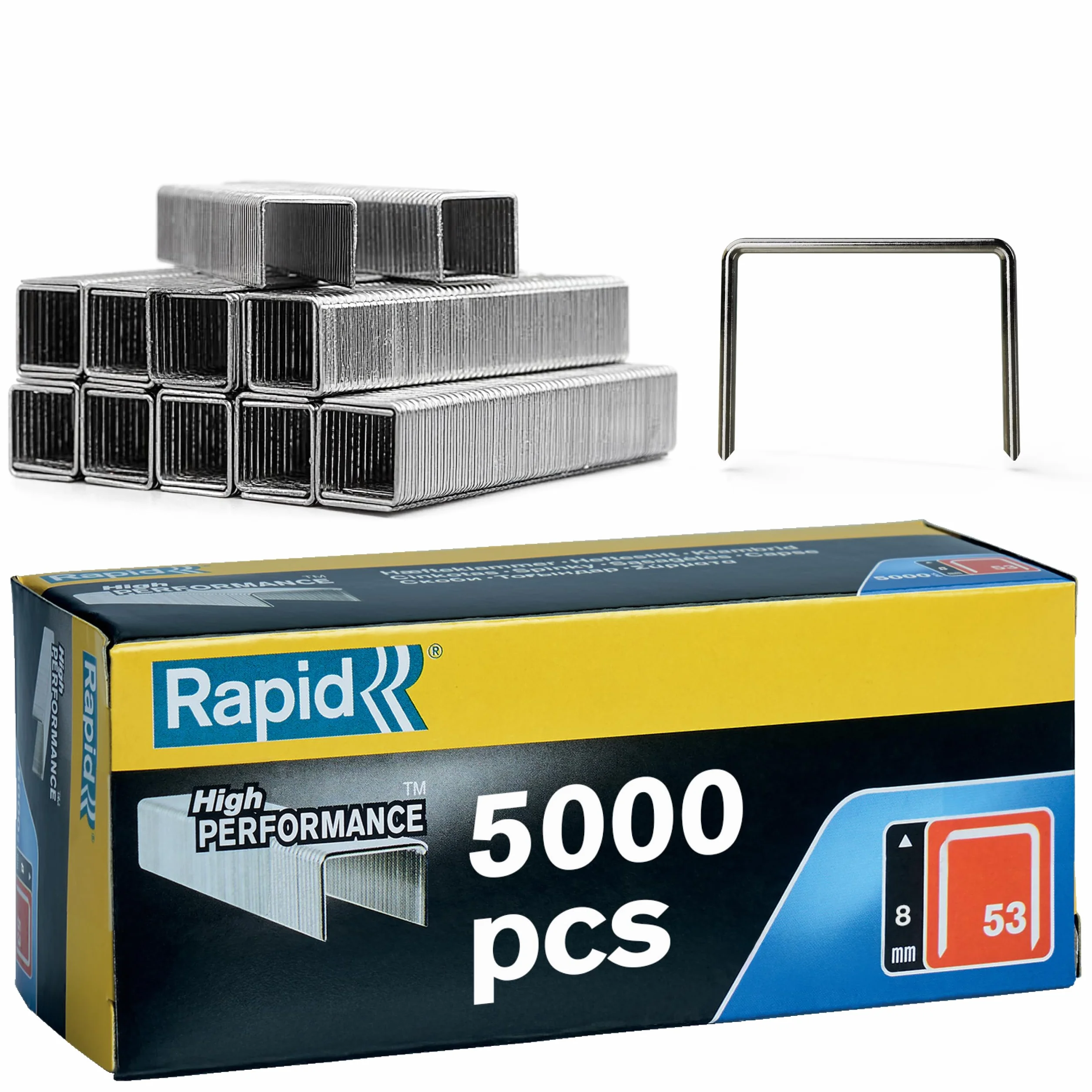 Rapid Zszywki Nr 53 do Tekstyliów 8 mm Stal Galwanizowana 5000 Sztuk