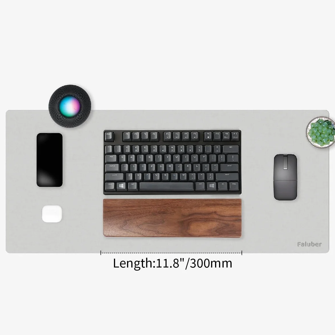 Faluber Drewniana podkładka pod nadgarstek, drewno orzechowe, mechaniczna klawiatura do gier, ergonomiczna, 20 mm