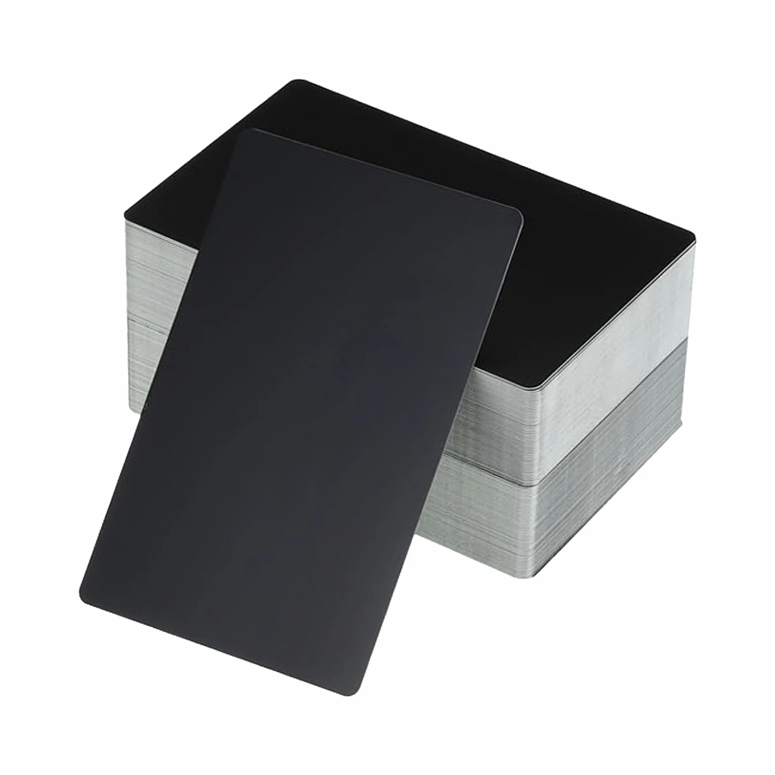 PATIKIL Aluminiowe wizytówki puste 0,45 mm grubości 3,4 x 2,1 cala matowa czerń
