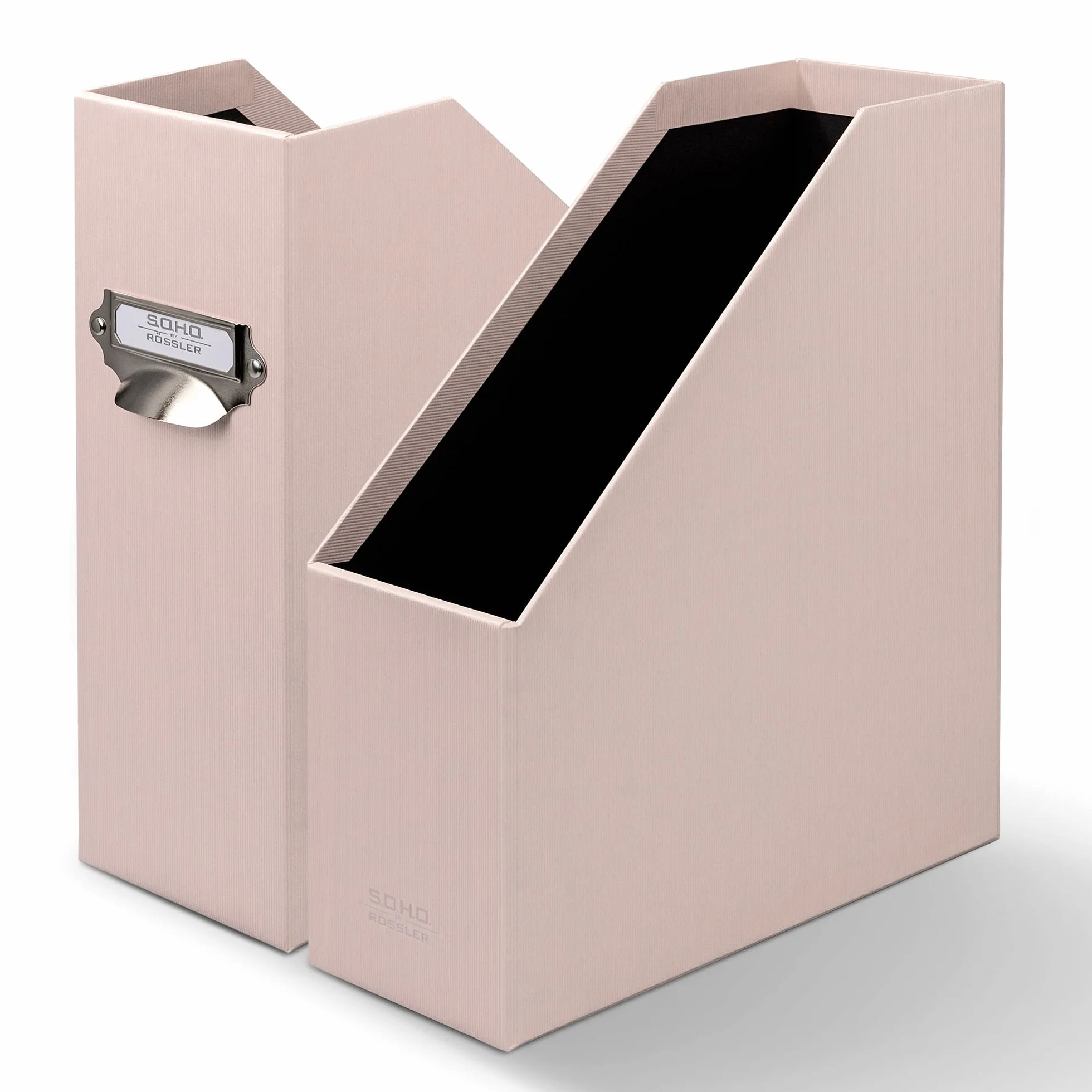 Rössler Papier 1318452581 - S.O.H.O. Teczka na czasopisma DIN A4, z rączką i etykietą, 11,5 x 26 x 31,5 cm, pudrowy, 1 szt.