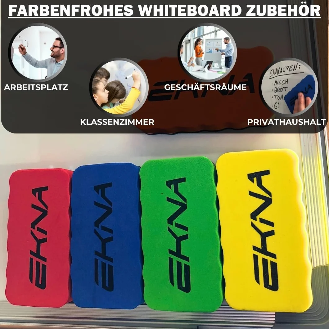 Gąbka magnetyczna do tablic suchościeralnych 110x55 mm zestaw 5 sztuk